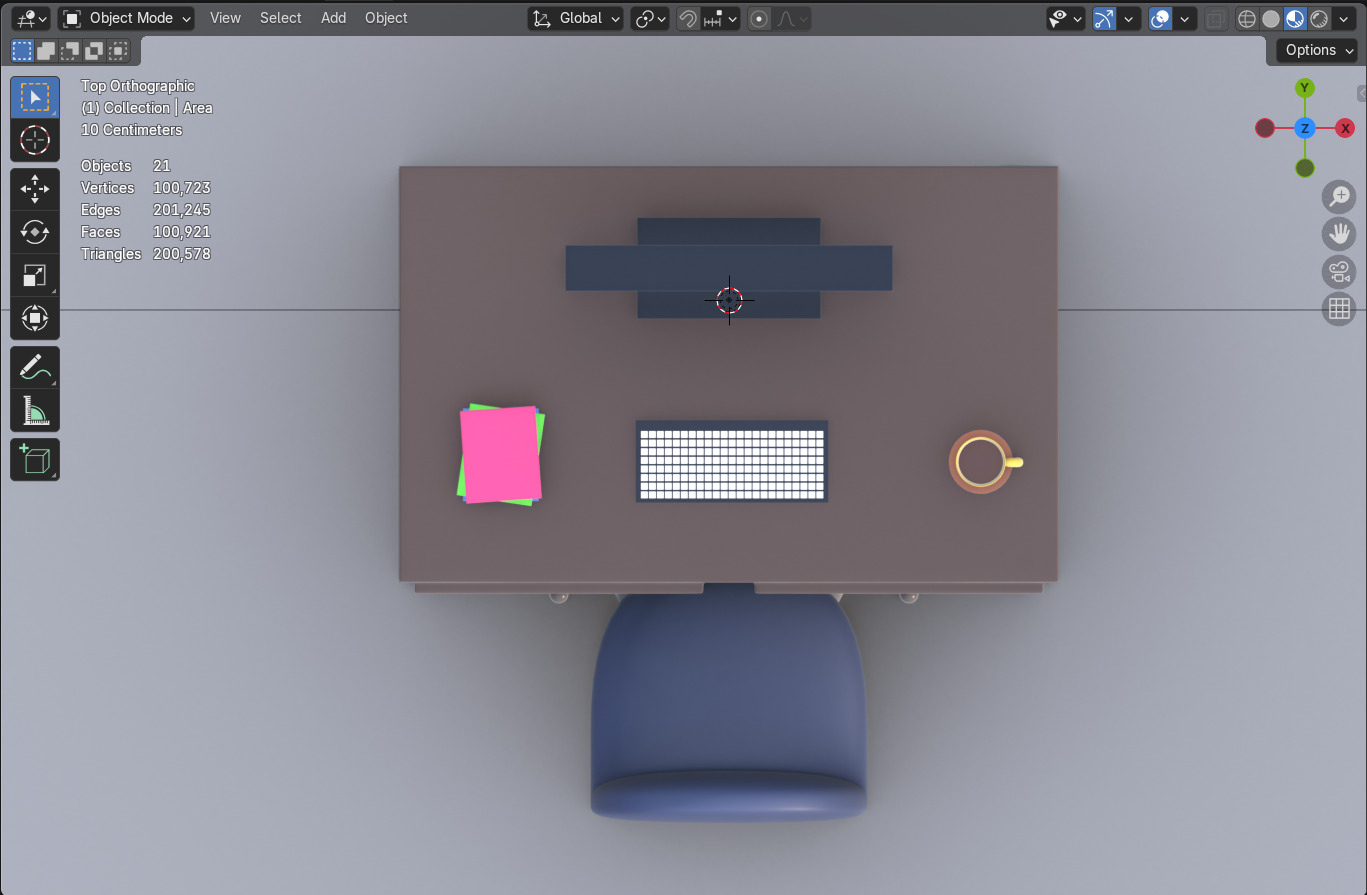 Minimalist Work Desk with Computer and Chair 3D Model 3D Model