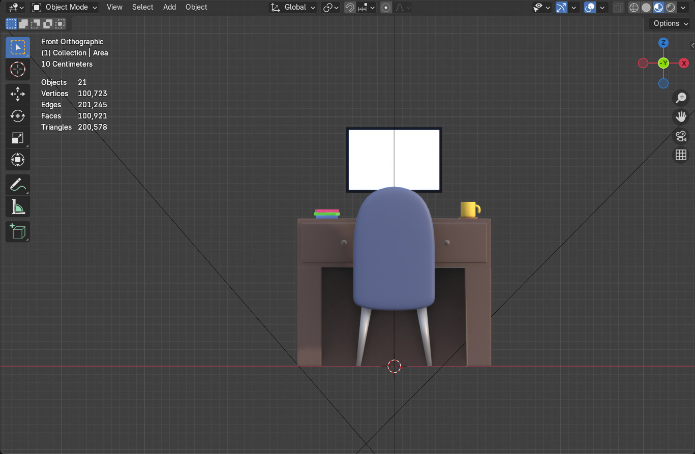 Minimalist Work Desk with Computer and Chair 3D Model 3D Model