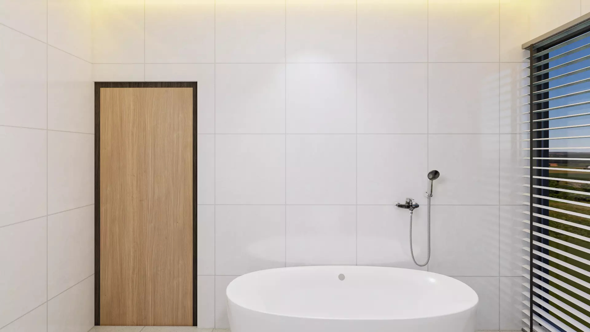 Modern Minimalist Bathroom Interior 3D Model