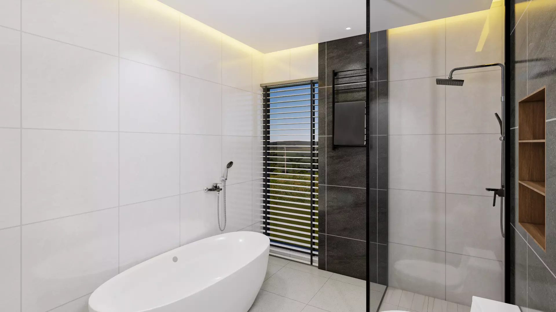 Modern Minimalist Bathroom Interior 3D Model