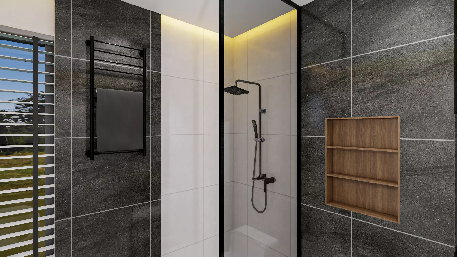 Modern Minimalist Bathroom Interior 3D Model