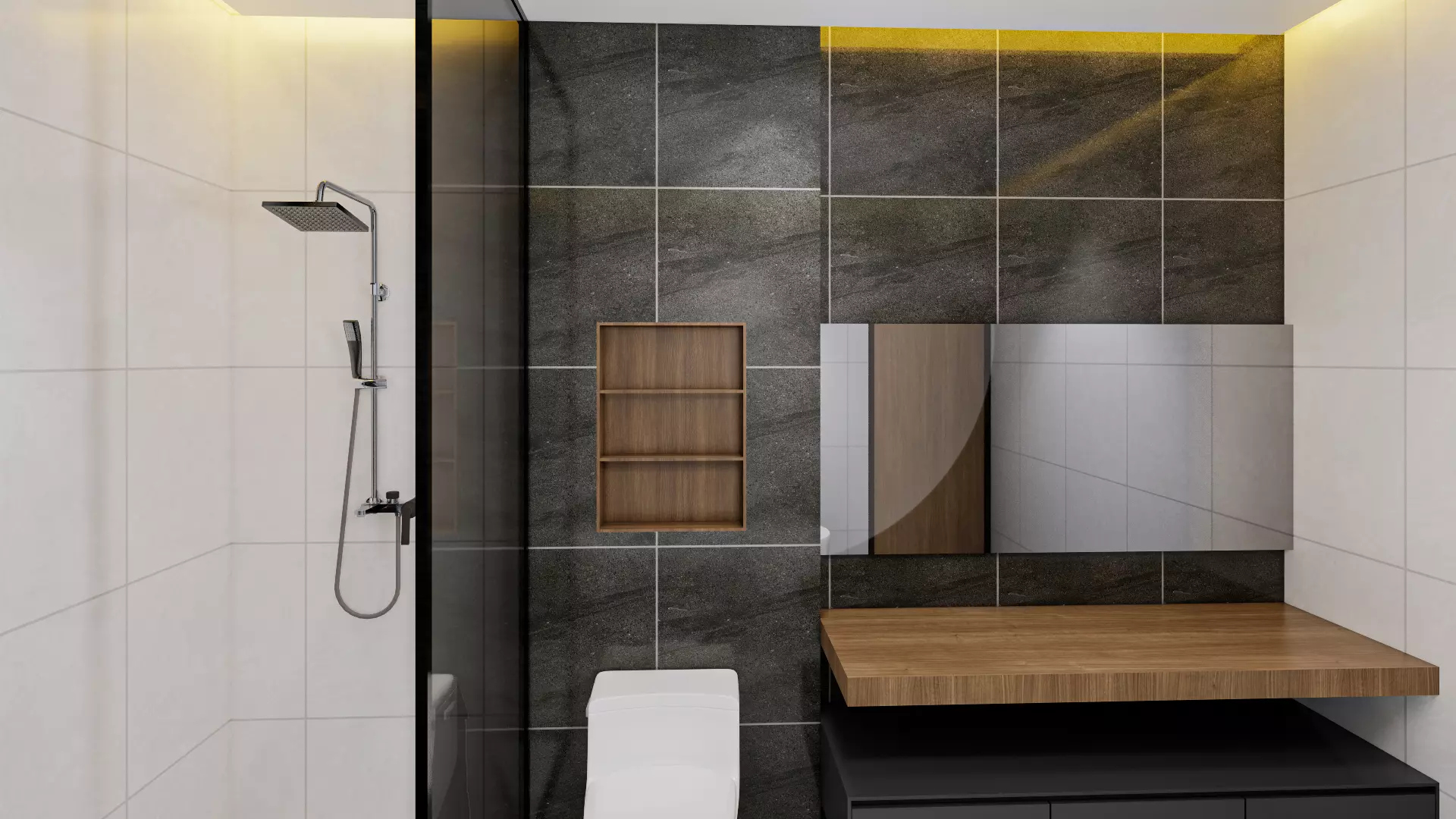 Modern Minimalist Bathroom Interior 3D Model