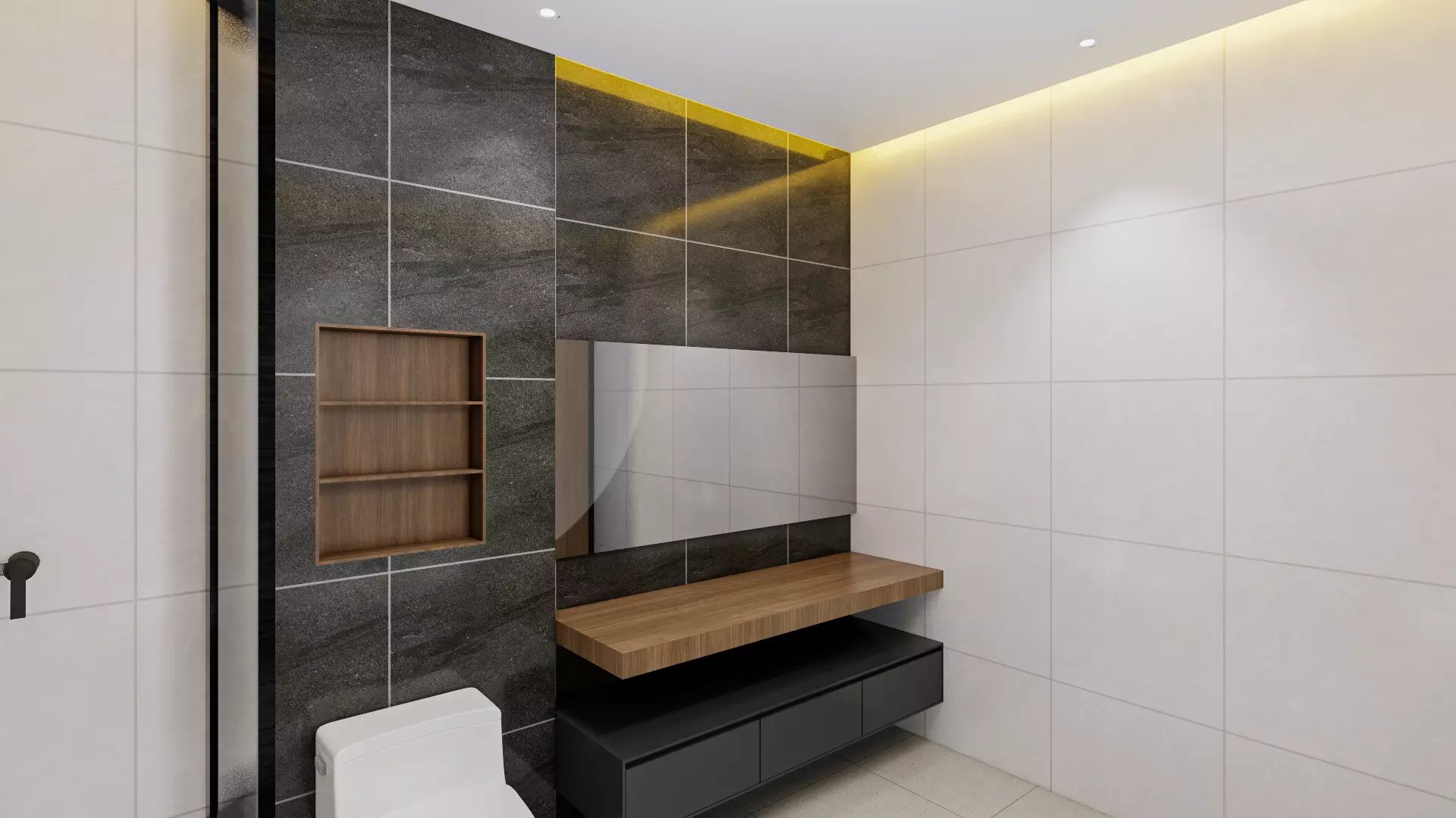 Modern Minimalist Bathroom Interior 3D Model
