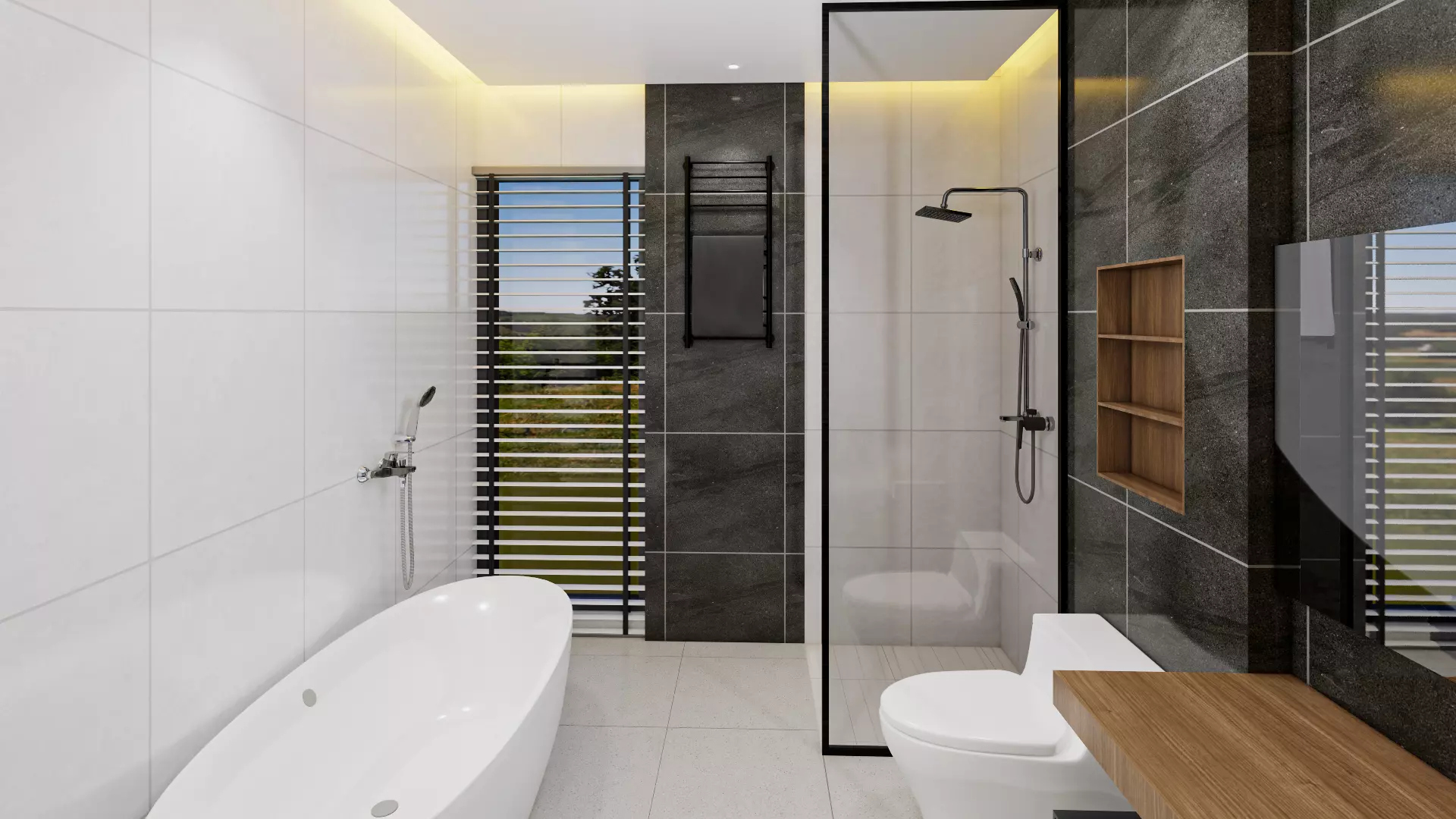 Modern Minimalist Bathroom Interior 3D Model