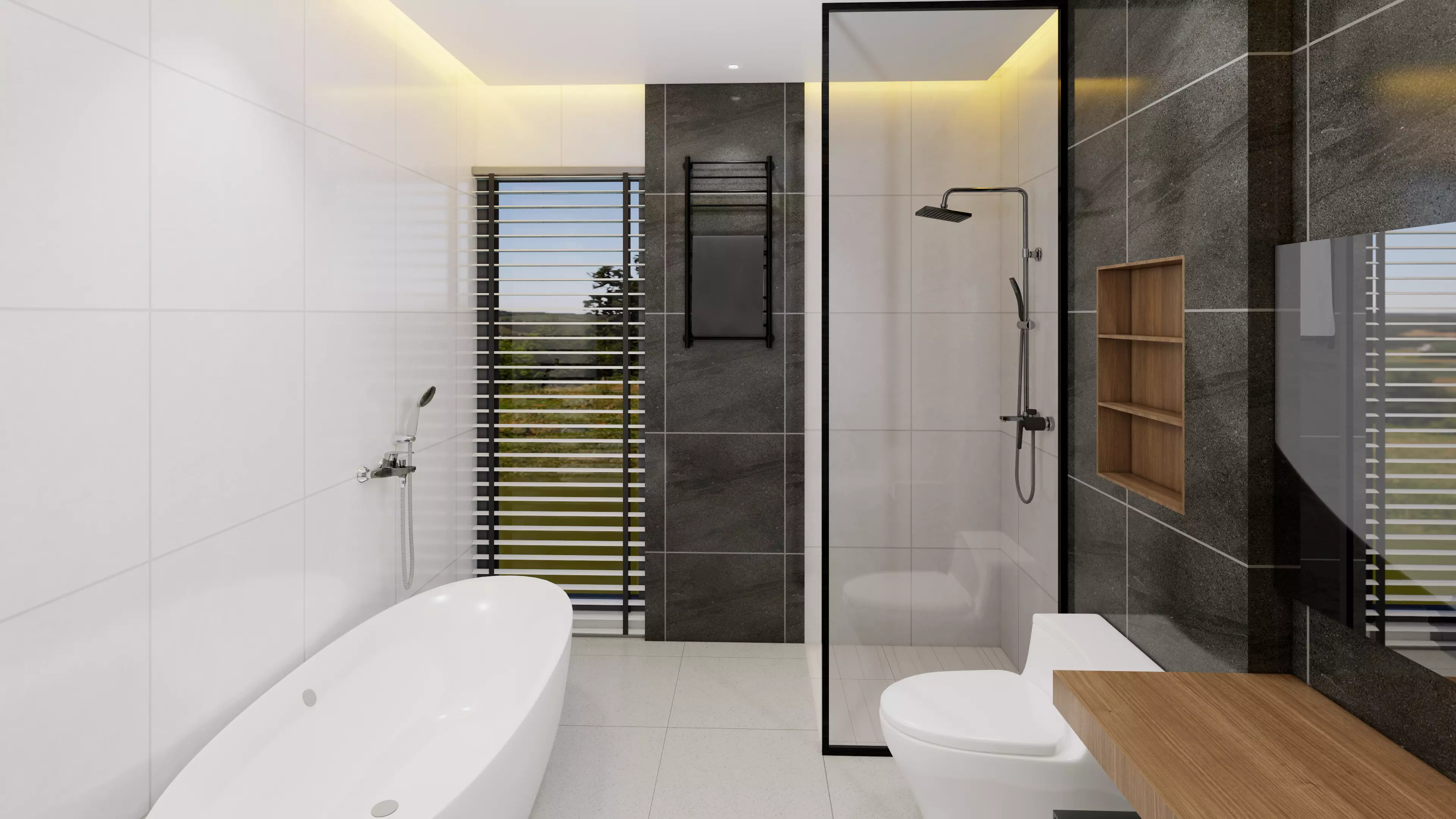 Modern Minimalist Bathroom Interior 3D Model