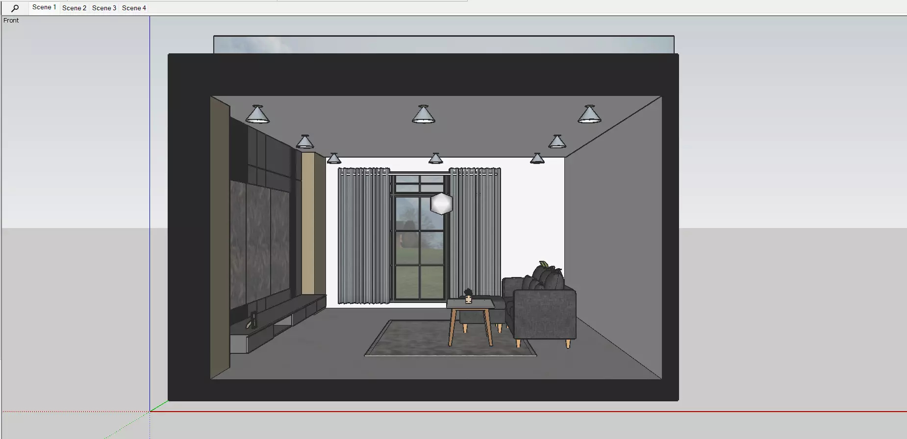 Modern Minimalist Living Room Interior 3D Model