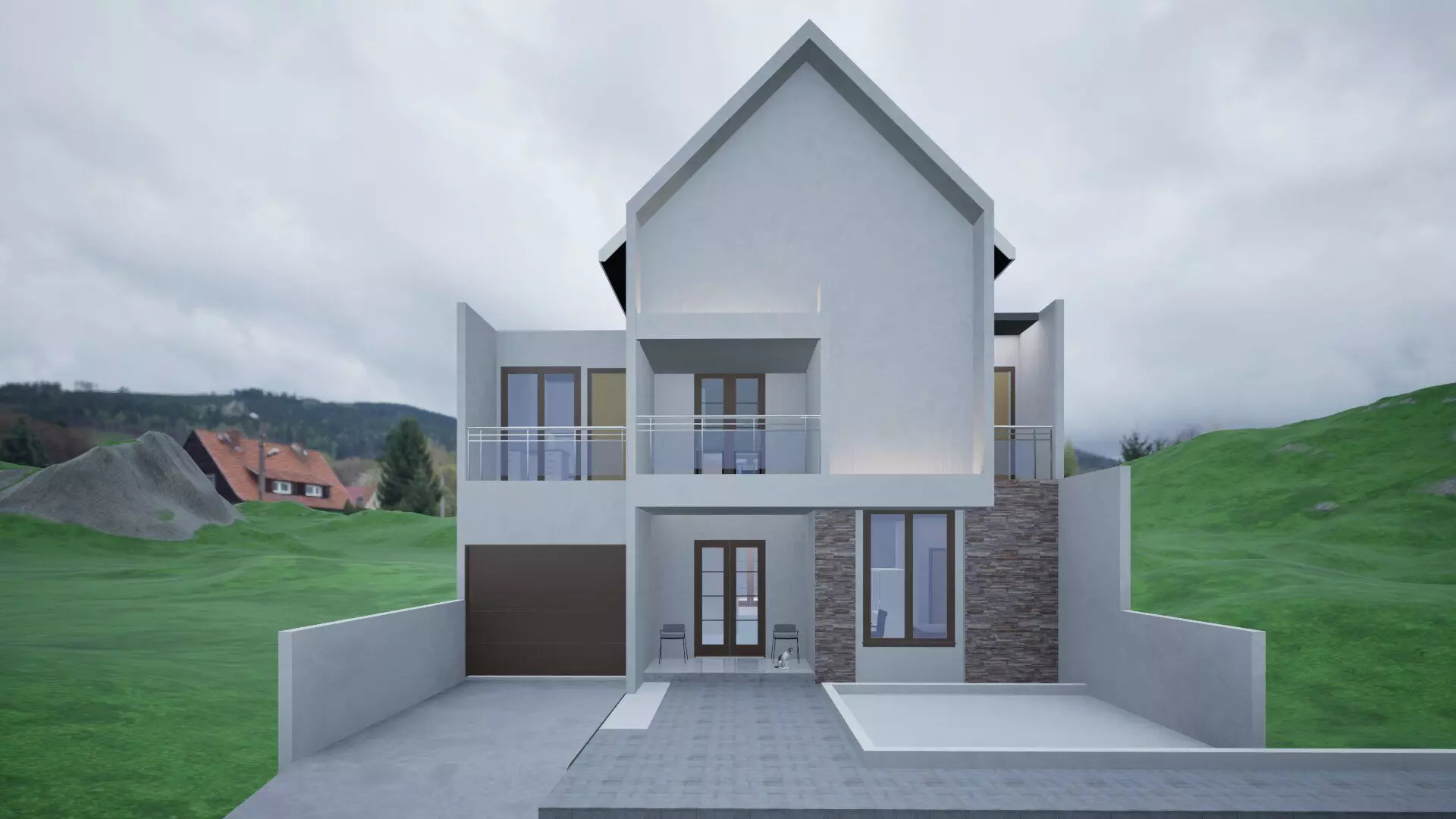 Modern House Exterior 3D Model