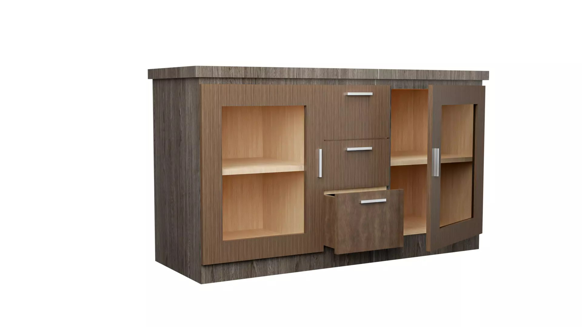 Modern Wooden Fabric Wardrobe Interior Furniture 3D Model 3D Model