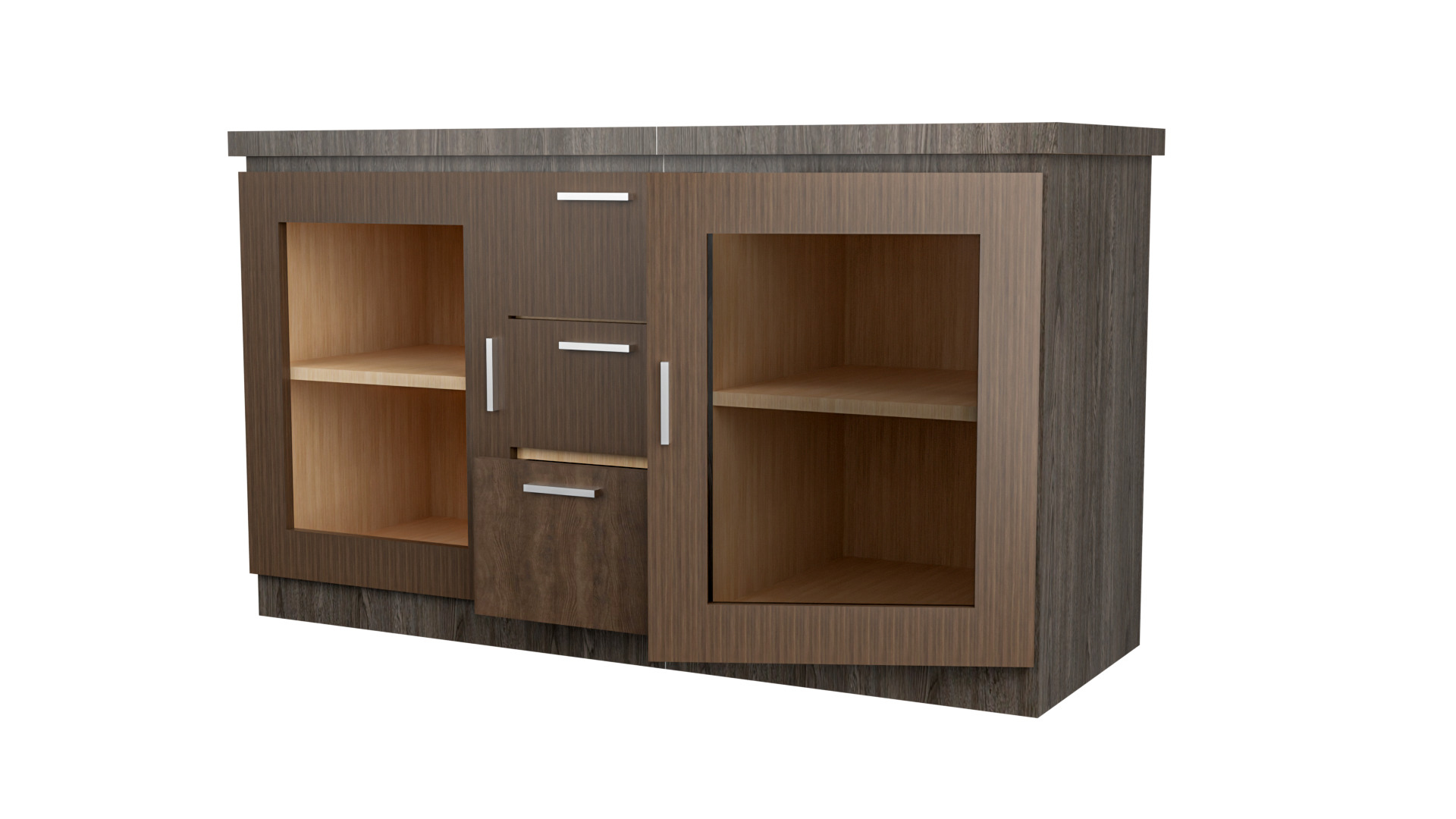 Modern Wooden Fabric Wardrobe Interior Furniture 3D Model 3D Model
