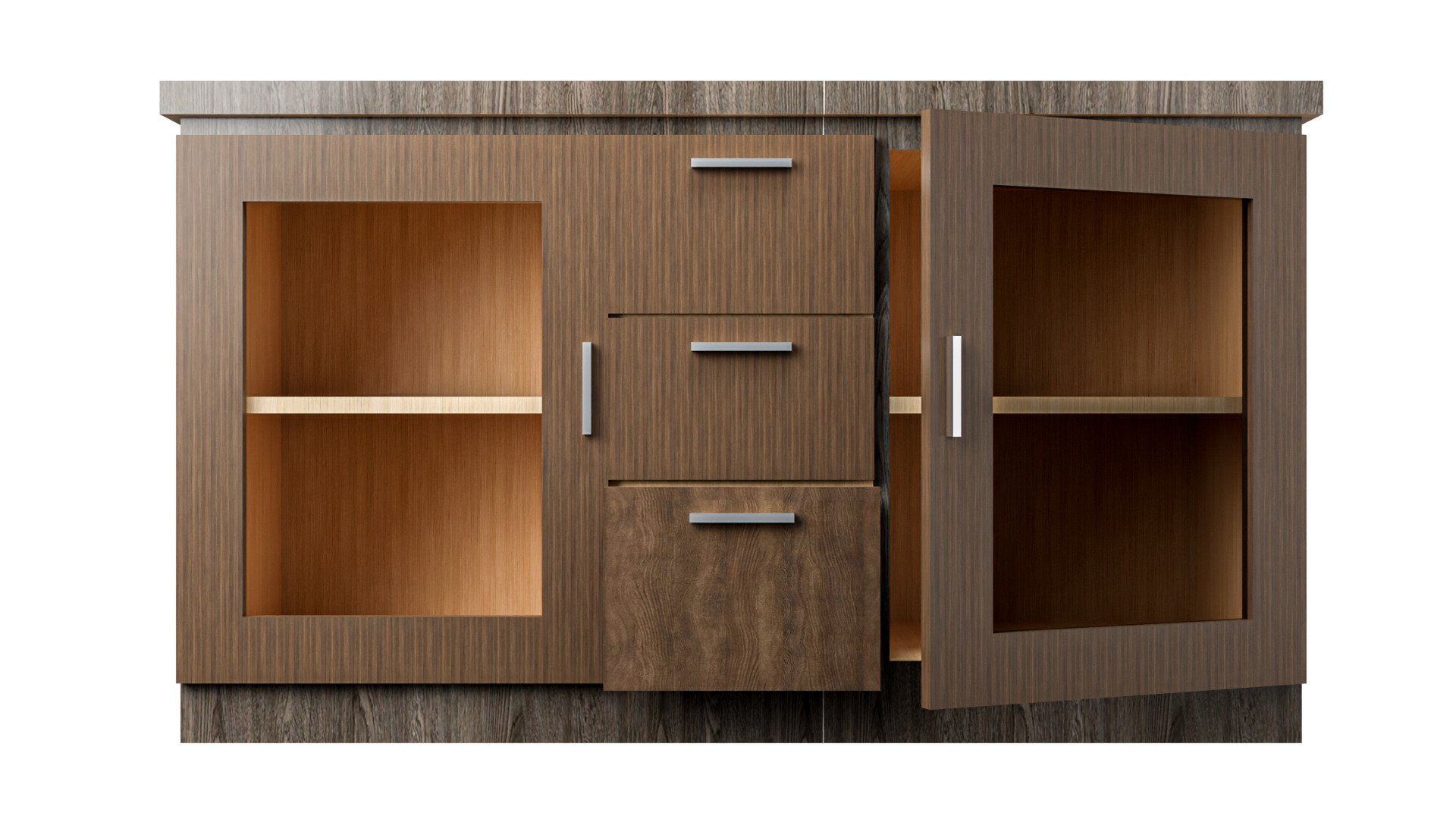 Modern Wooden Fabric Wardrobe Interior Furniture 3D Model 3D Model