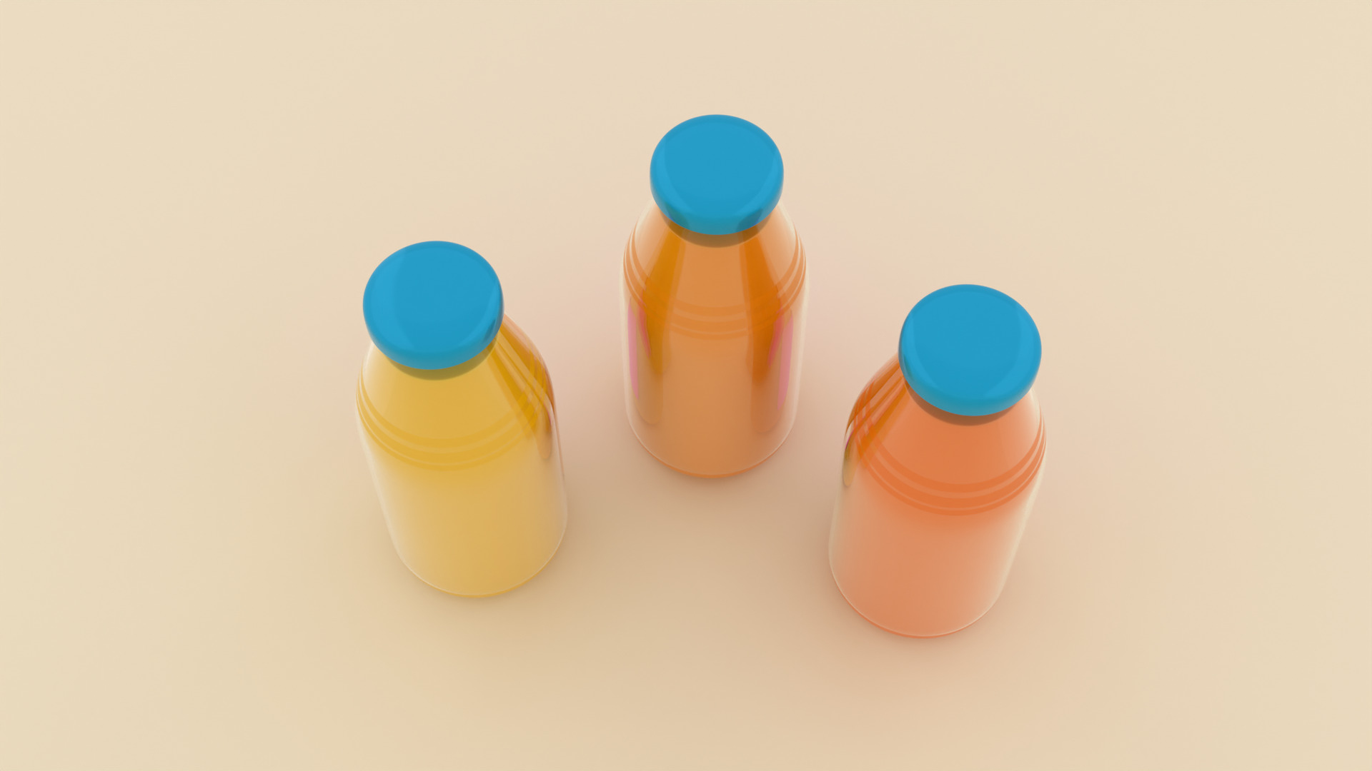 Orange Juice Bottle Packaging Realistic Product Visualizatio 3D Model