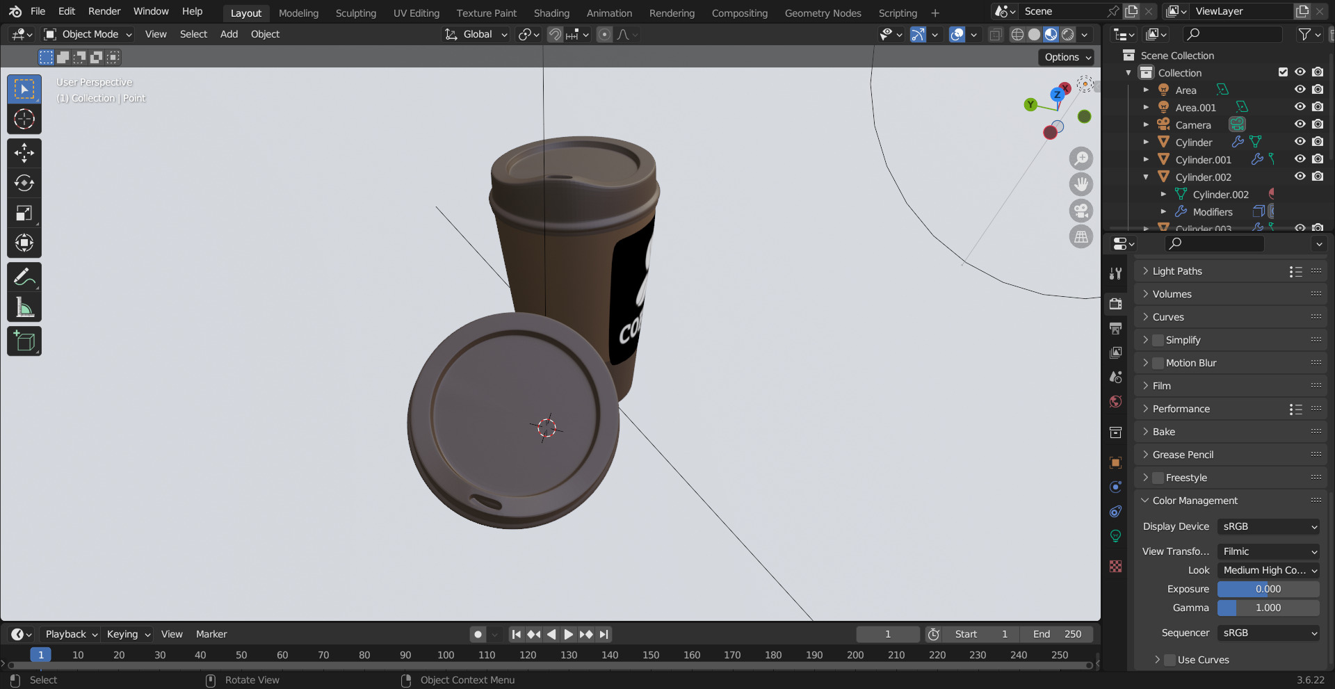 Realistic Coffee Cup 3D Model Takeaway Cup with Lid Label 3D 3D Model