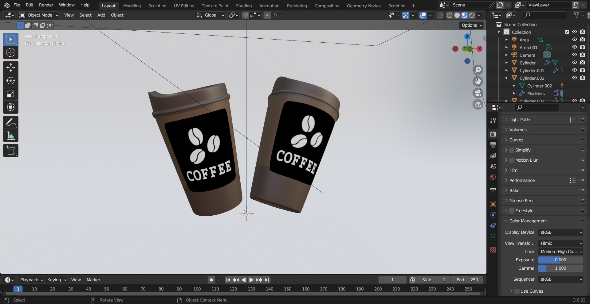Realistic Coffee Cup 3D Model Takeaway Cup with Lid Label 3D 3D Model