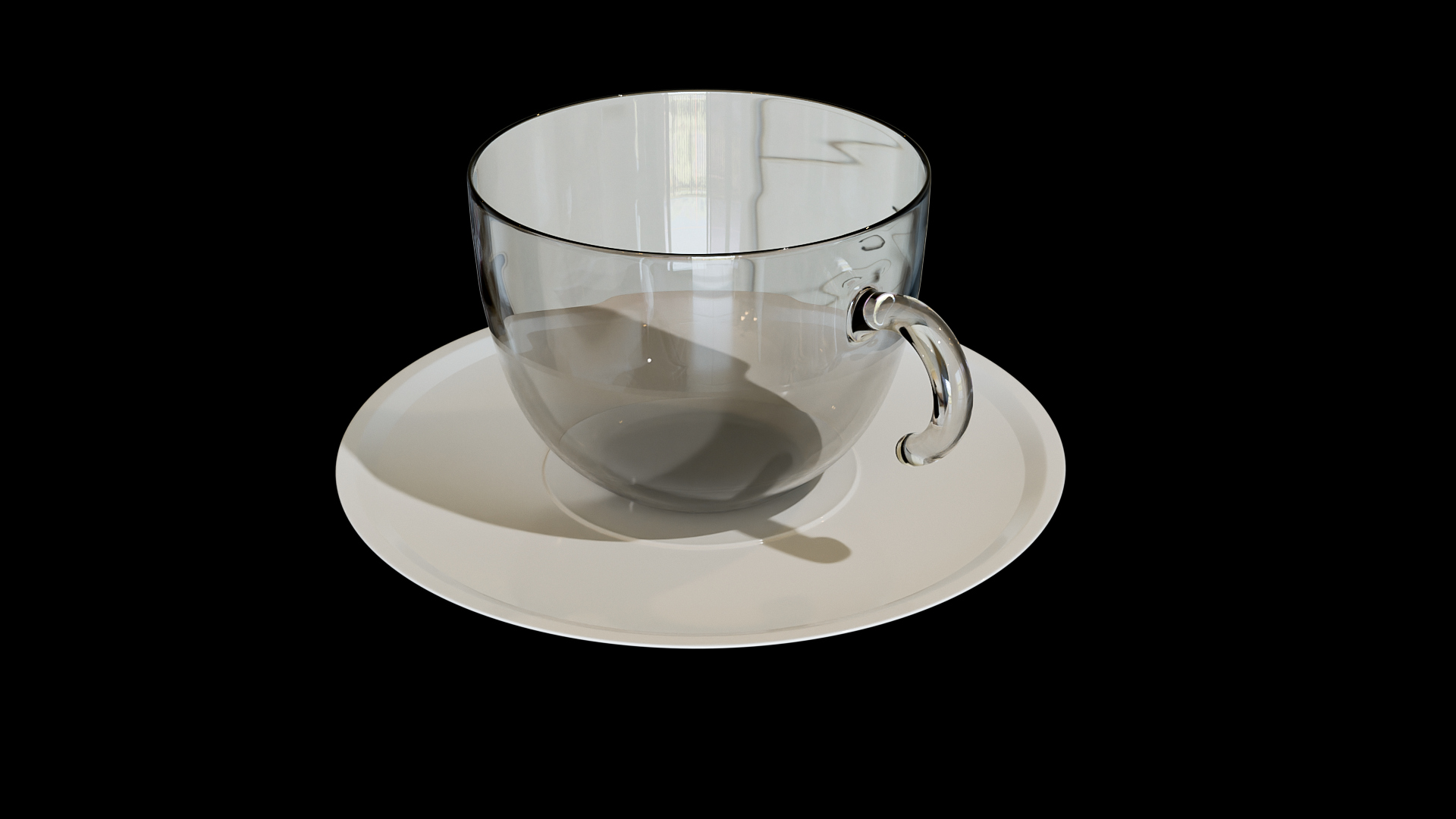 Realistic Glass Coffee Cup with Saucer 3D Model 3D Model