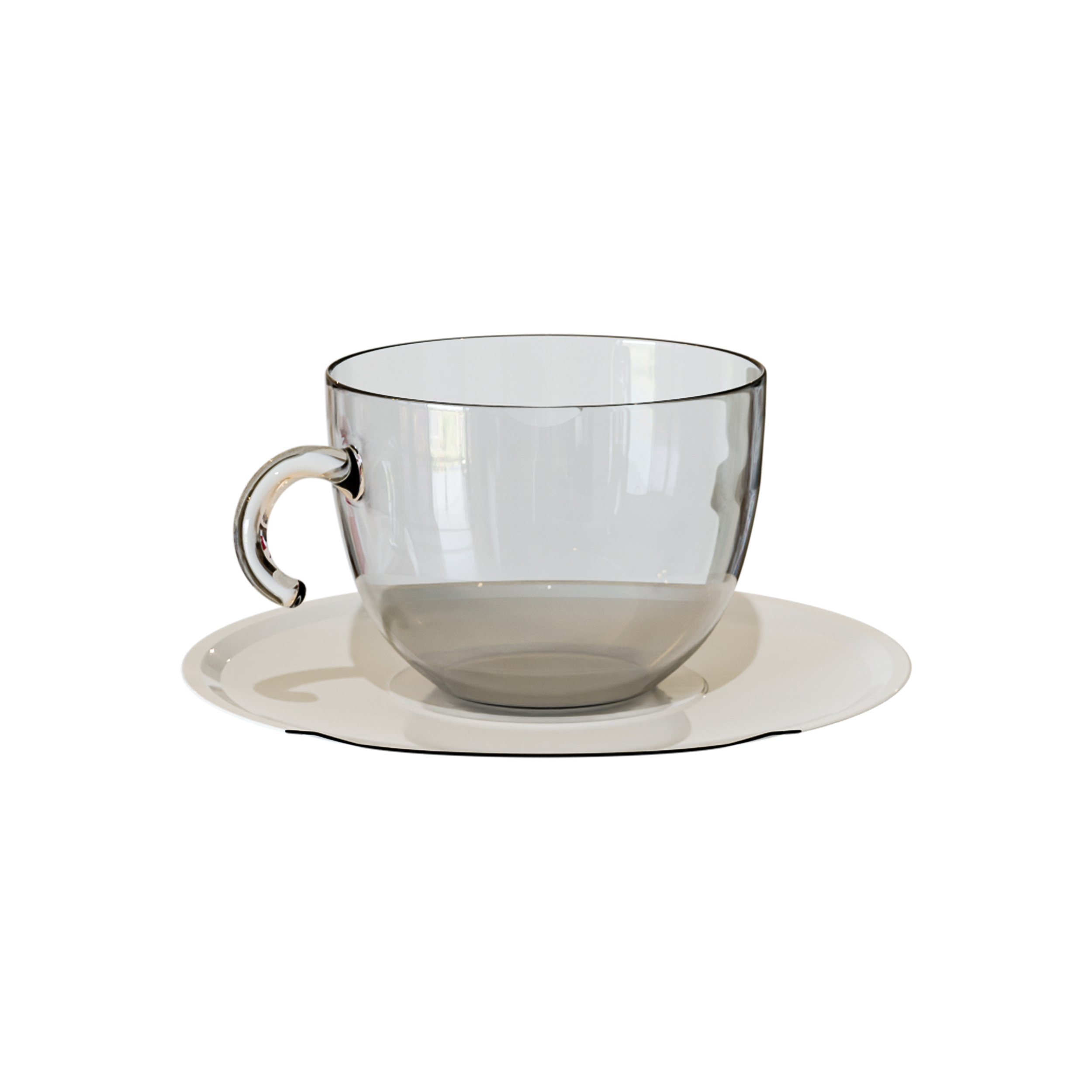 Realistic Glass Coffee Cup with Saucer 3D Model 3D Model