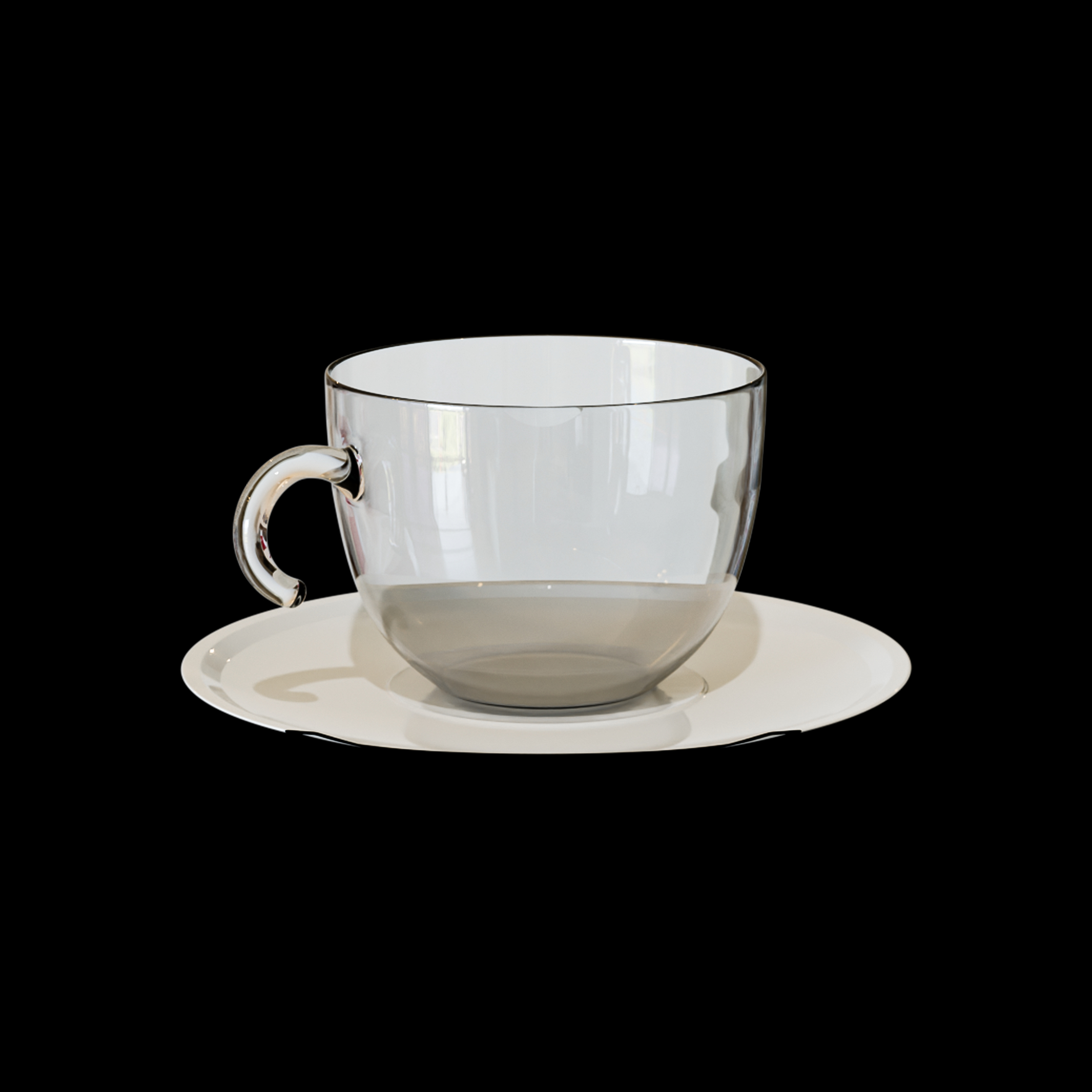 Realistic Glass Coffee Cup with Saucer 3D Model 3D Model