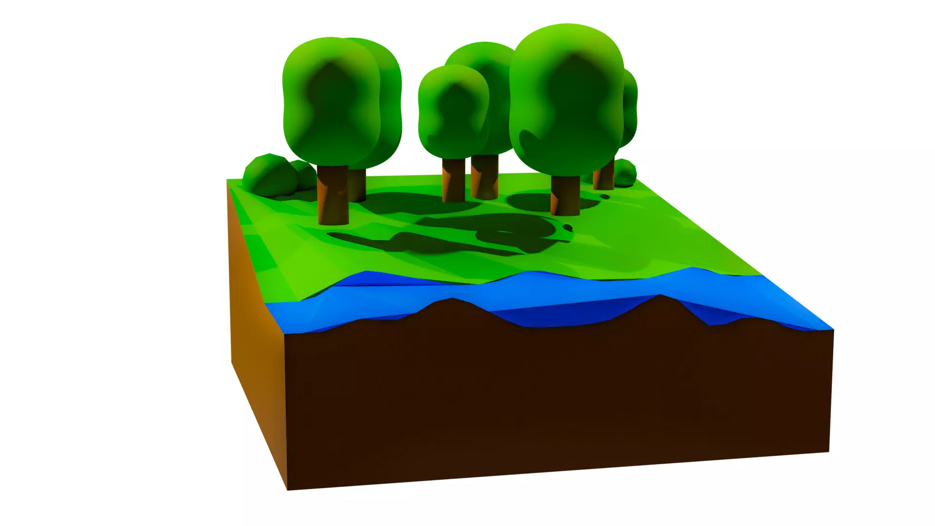 Stylized Natural Environment Low Polygon Mini Forest Scene F 3D Model