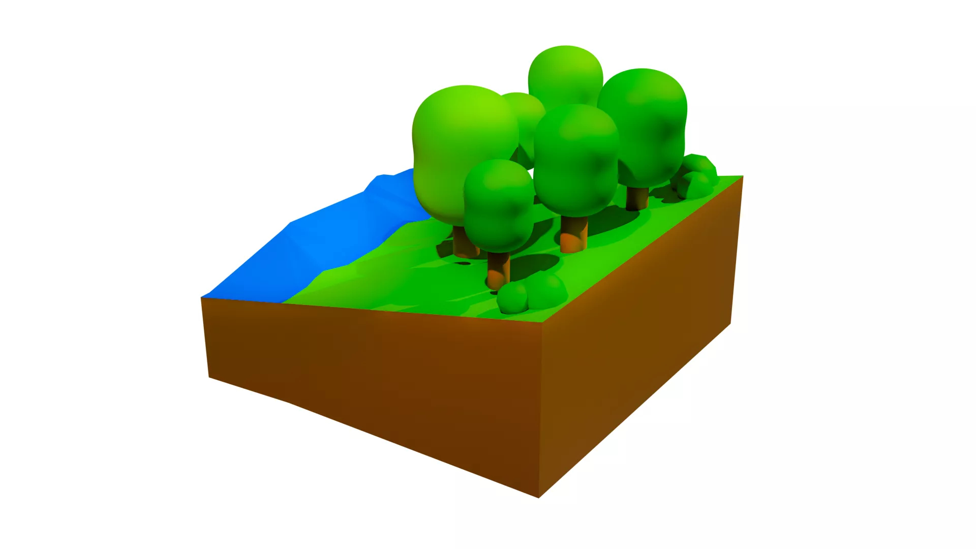 Stylized Natural Environment Low Polygon Mini Forest Scene F 3D Model