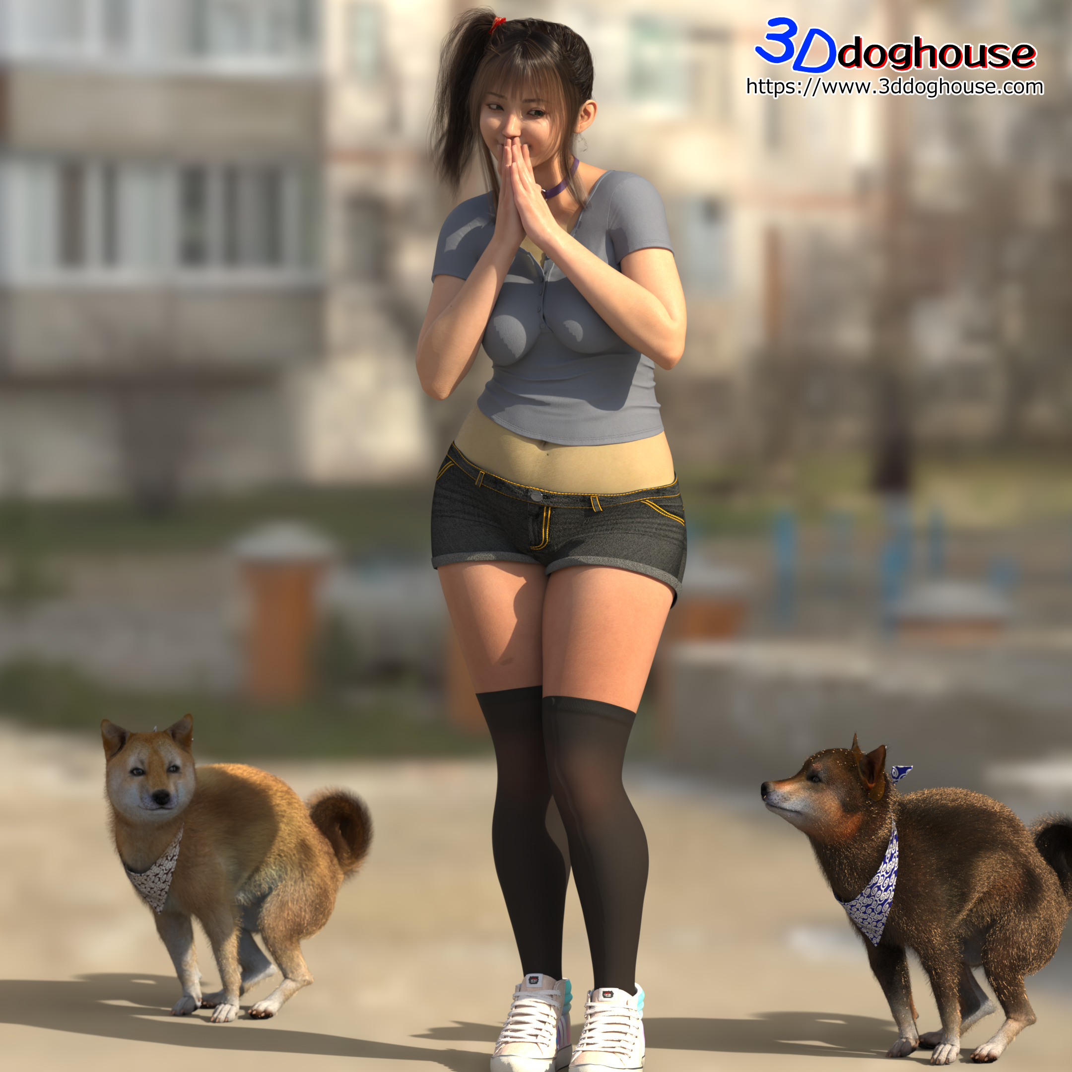 ShibaInu for Dog8 3D Render, Digital Artwork by 3d-doghouse