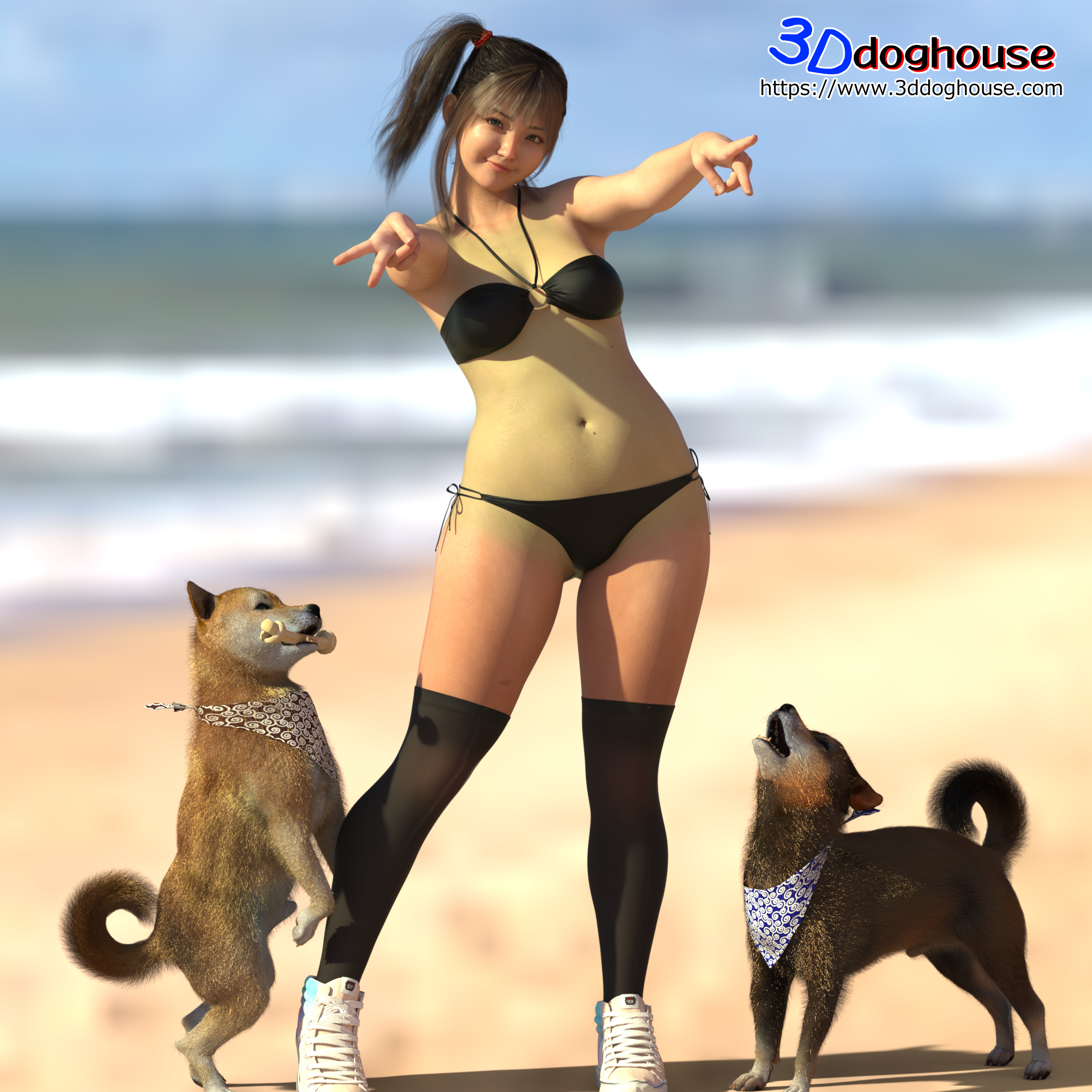 ShibaInu for Dog8 3D Render, Digital Artwork by 3d-doghouse