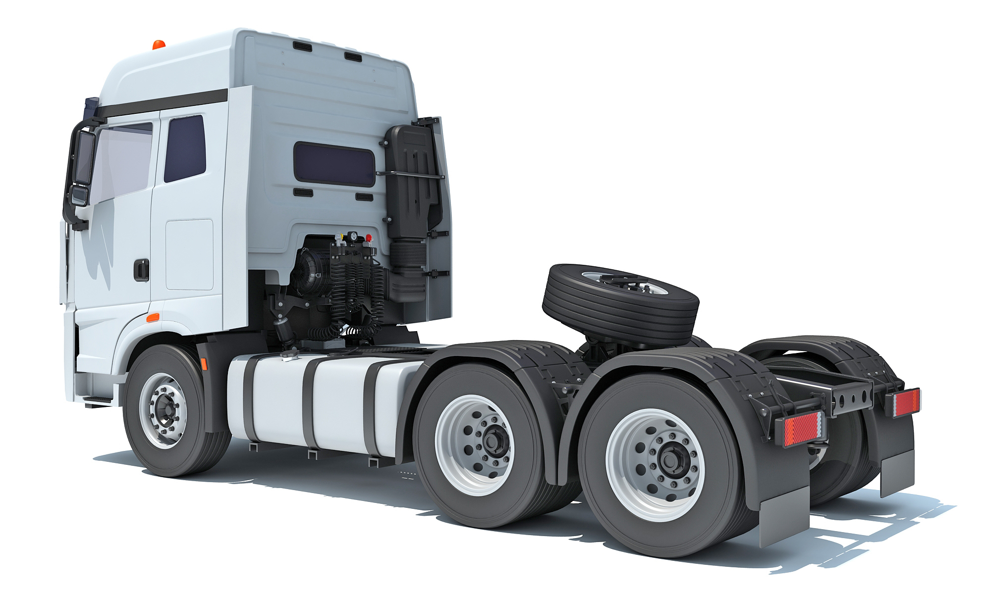 Semi Trailer Tractor Heavy Freight Truck 3D Model