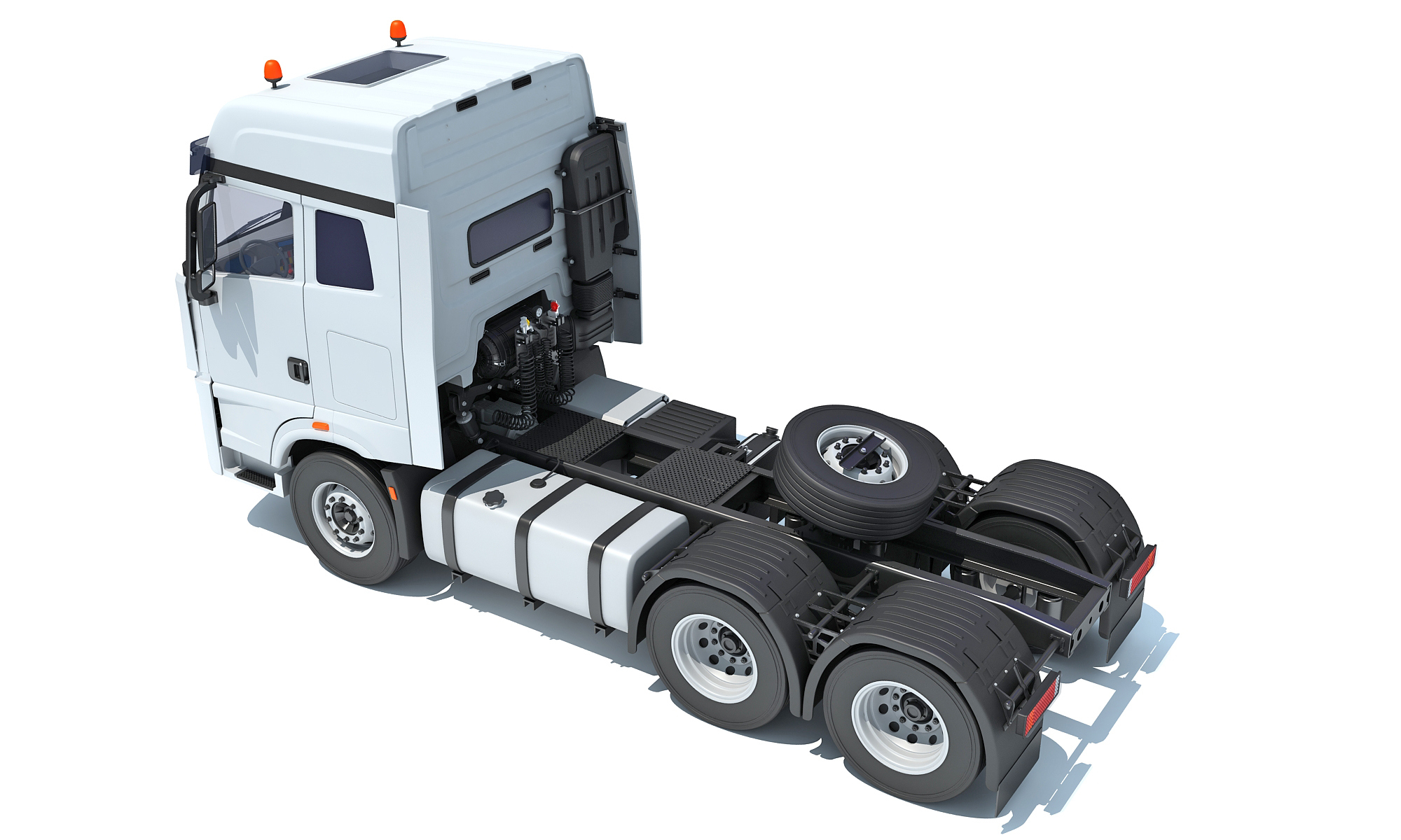 Semi Trailer Tractor Heavy Freight Truck 3D Model