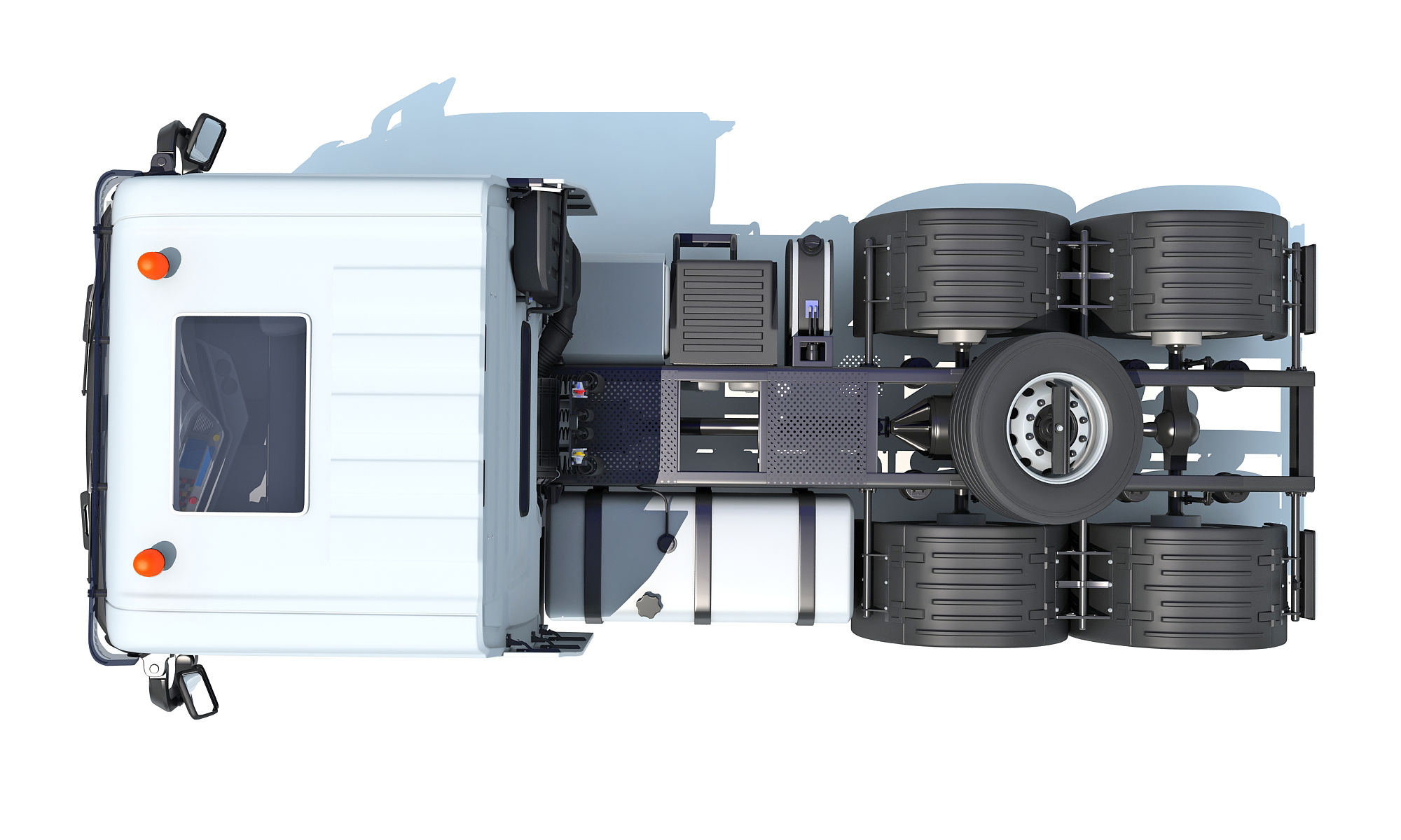 Semi Trailer Tractor Heavy Freight Truck 3D Model