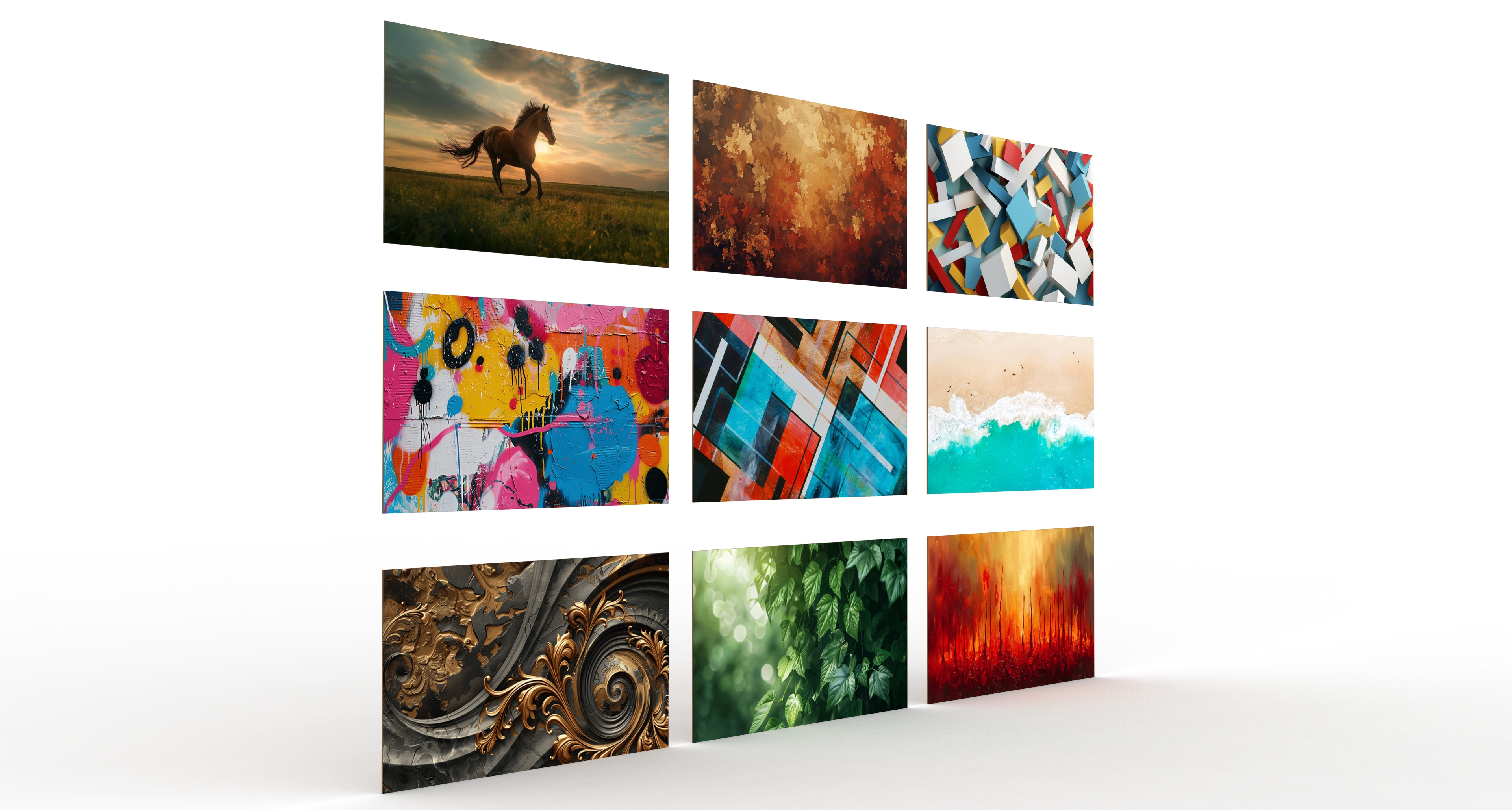 9 Wall Paintings 3D Model