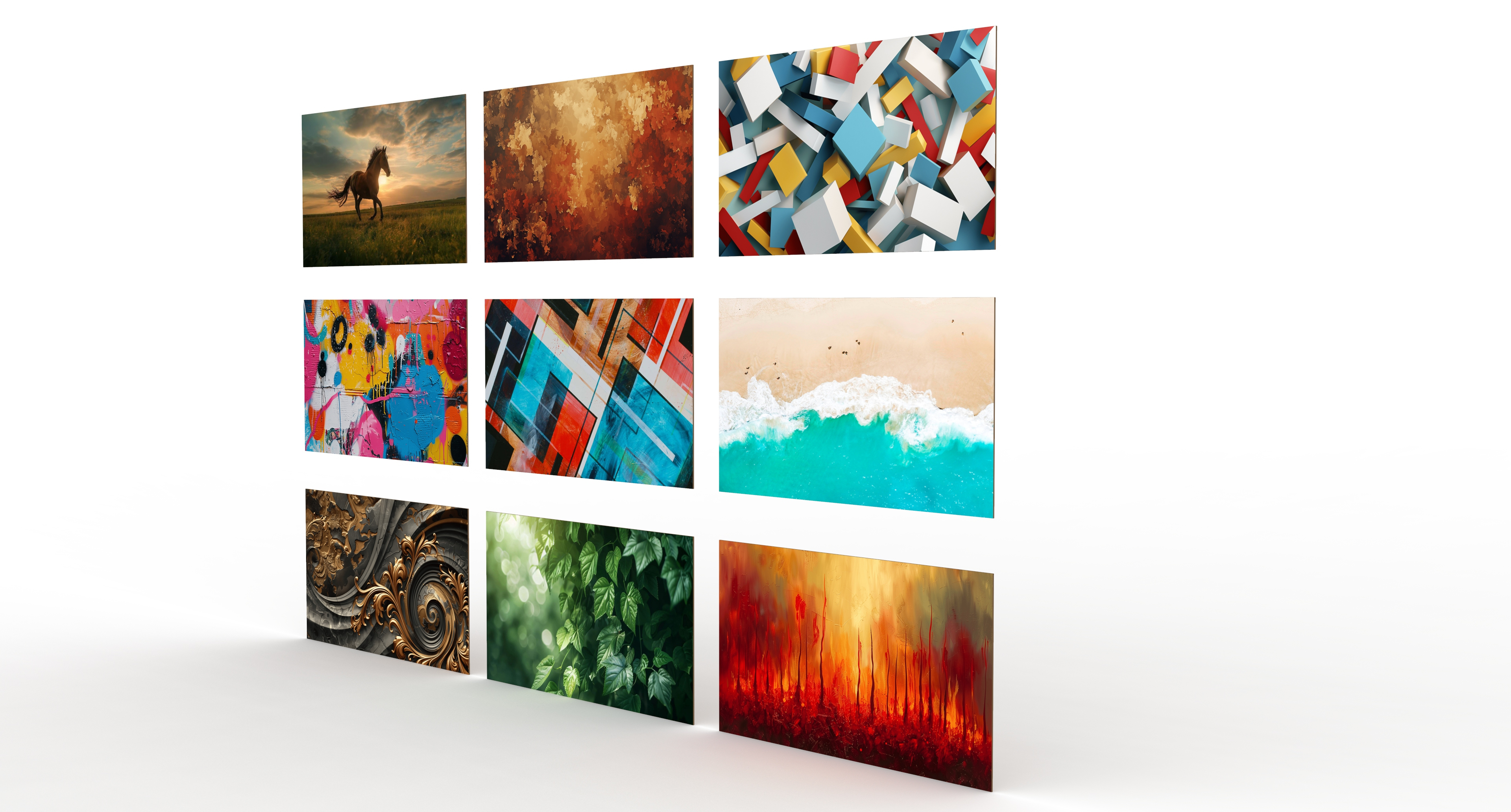 9 Wall Paintings 3D Model