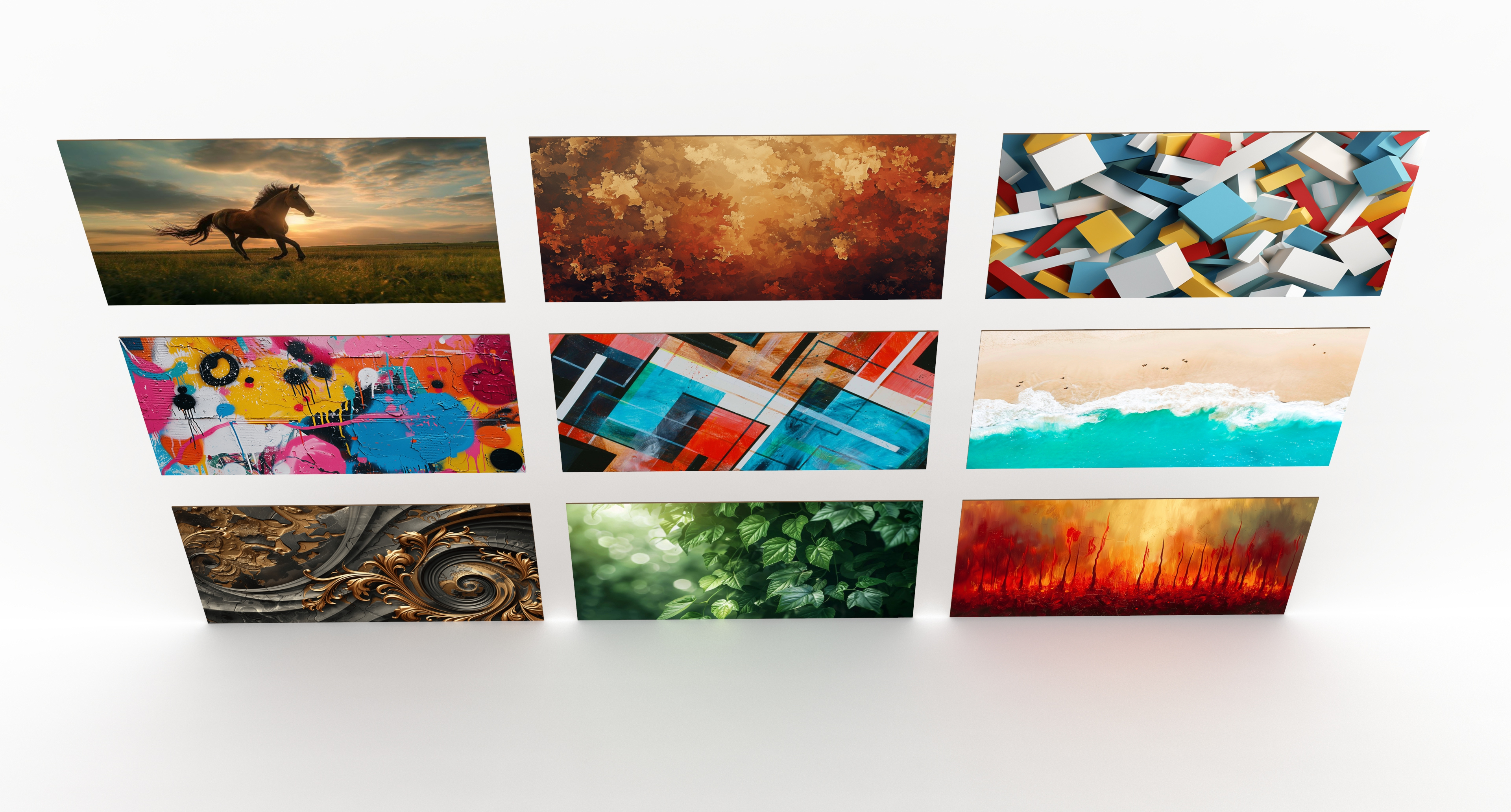 9 Wall Paintings 3D Model