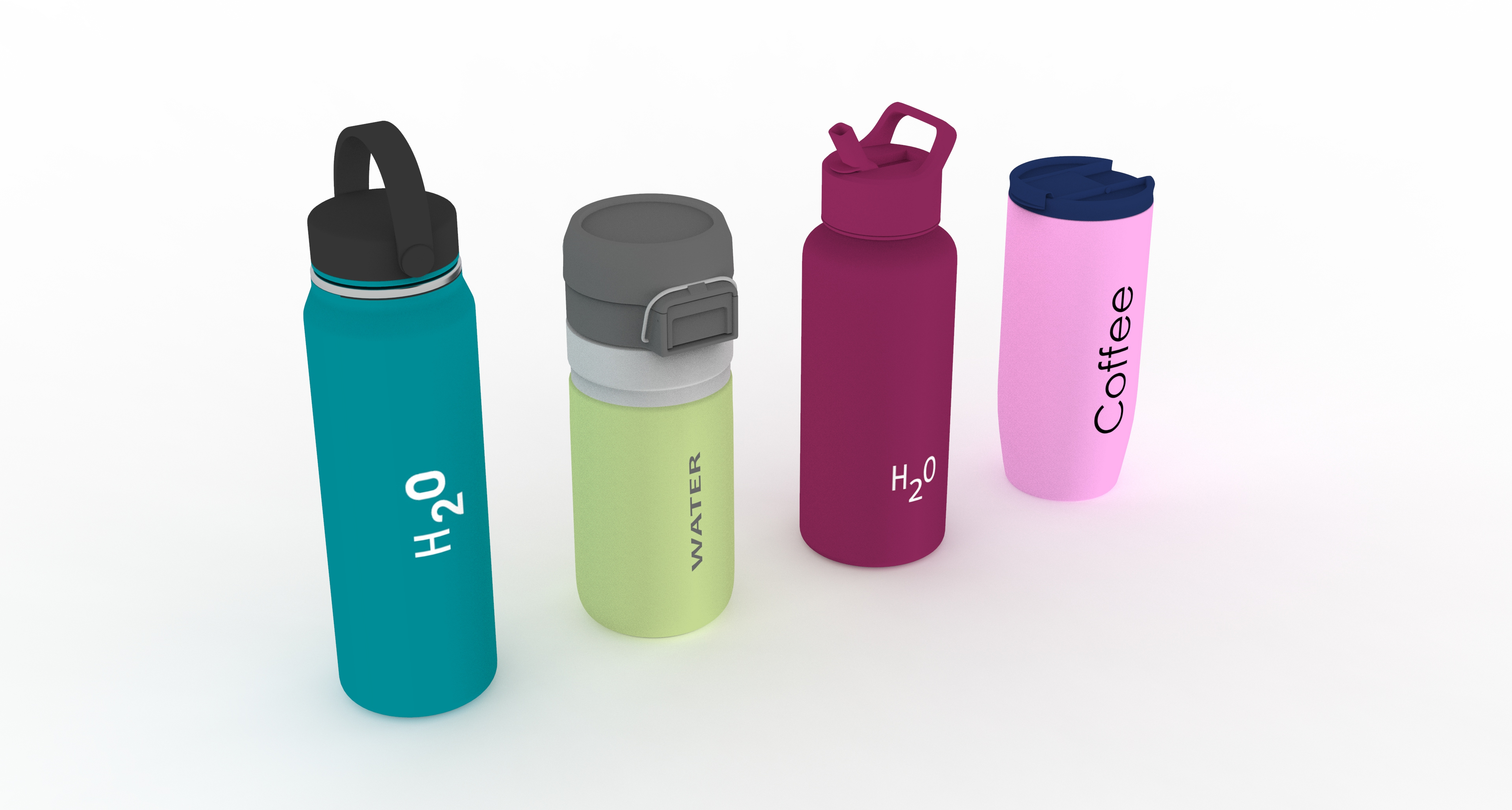 Water Bottle Collection 3D Model