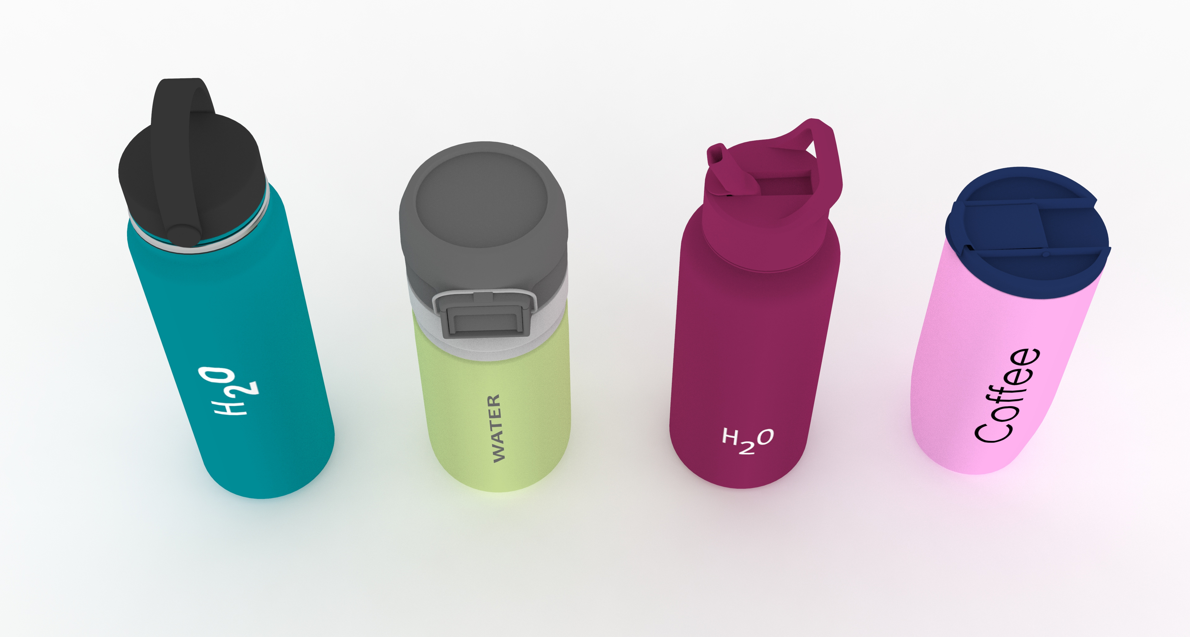 Water Bottle Collection 3D Model