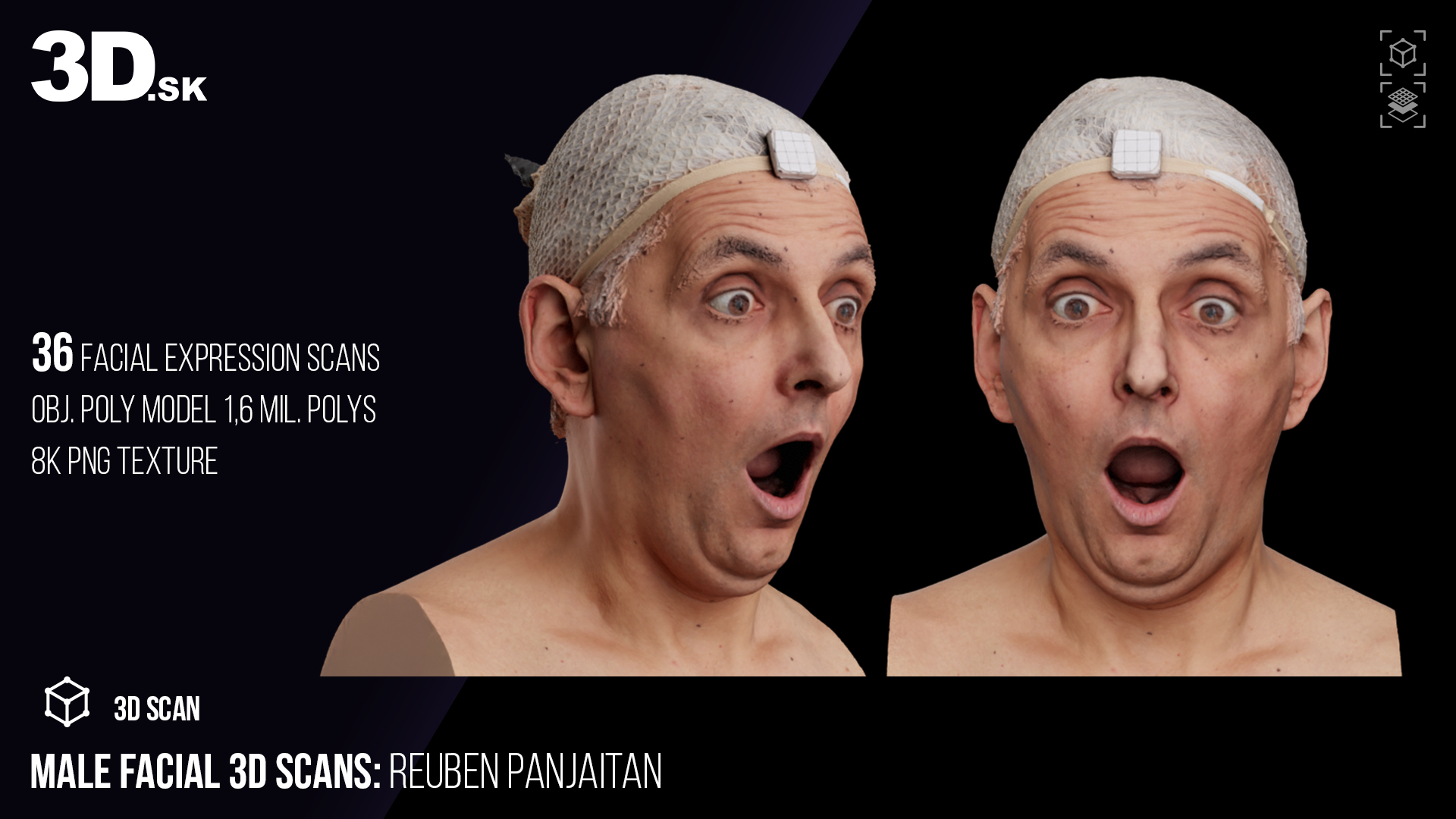 Female 3D Facial Scans &ndash Reuben Panjaitan &ndash 36 Expresions 3D Model
