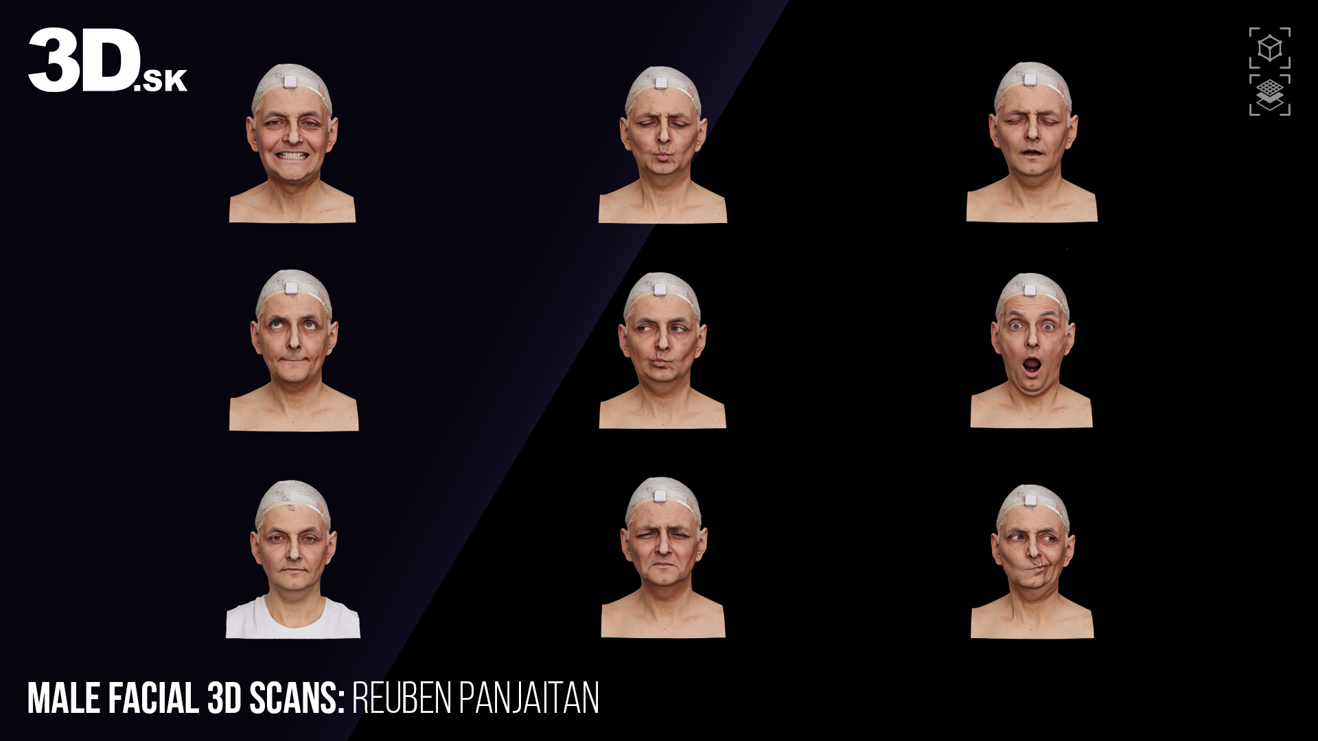 Female 3D Facial Scans &ndash Reuben Panjaitan &ndash 36 Expresions 3D Model