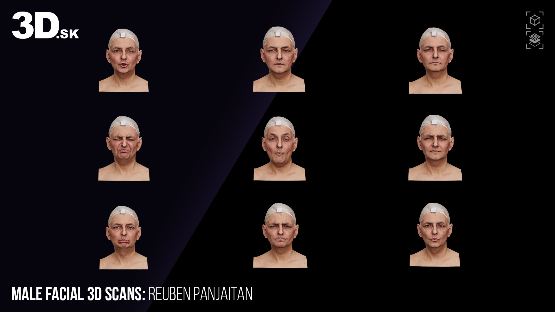 Female 3D Facial Scans &ndash Reuben Panjaitan &ndash 36 Expresions 3D Model