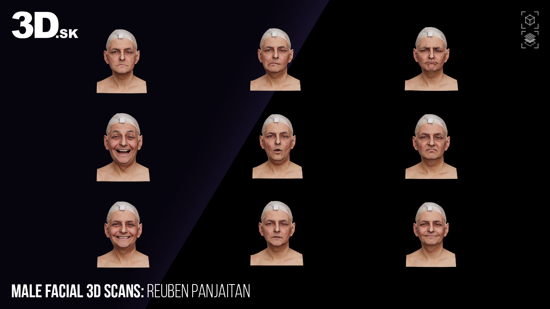 Female 3D Facial Scans &ndash Reuben Panjaitan &ndash 36 Expresions 3D Model