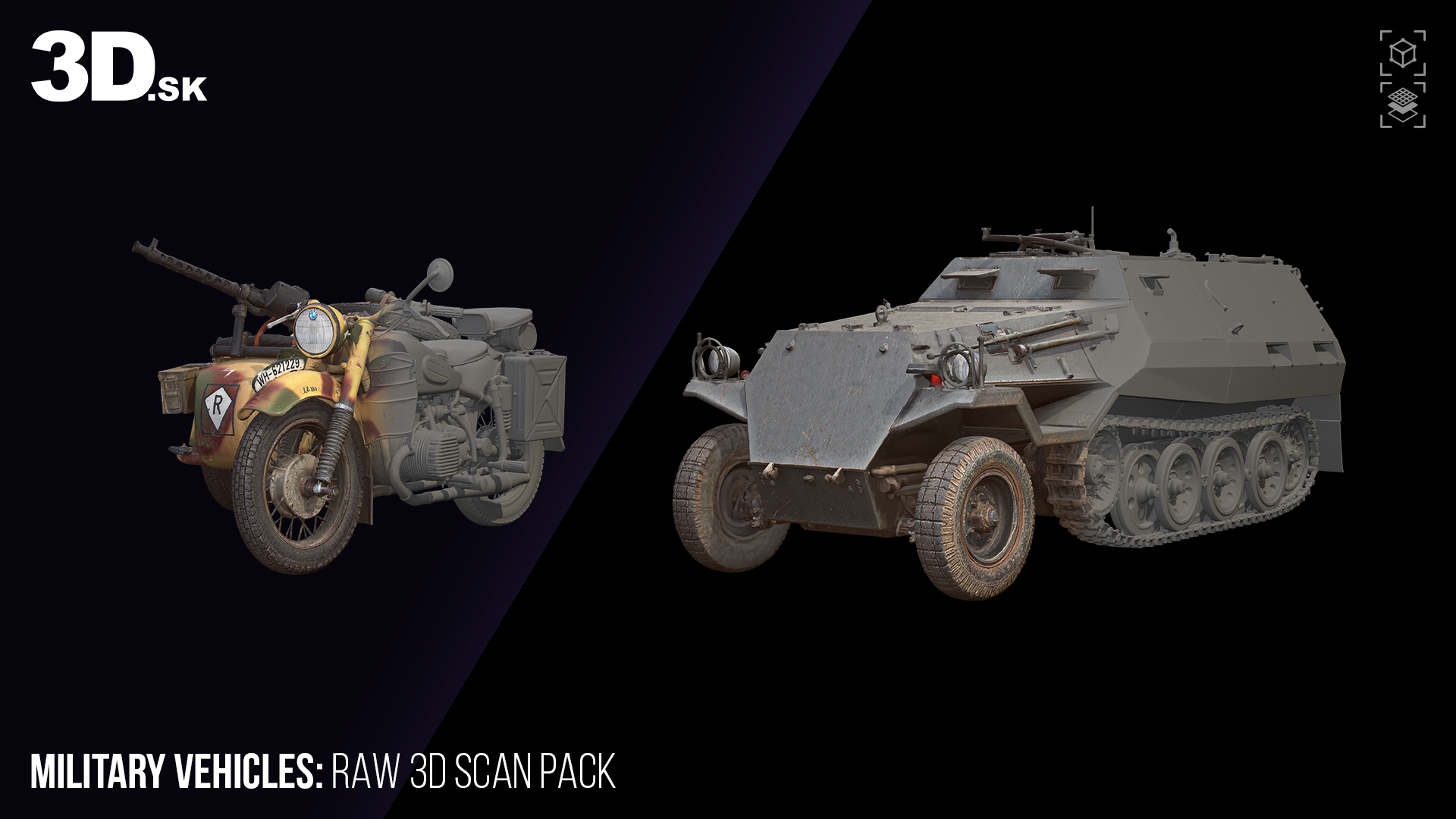 Military Vehicles Collection &ndash 10 RAW 3D Scans 8K Tex 3D Model
