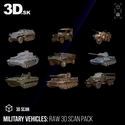 Military Vehicles Collection &ndash; 10 RAW 3D Scans, 8K Tex