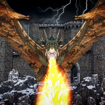 A Dragons Fire 3D Wallpaper
