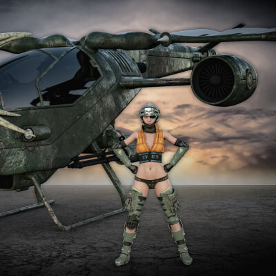 Dragon Squadron Pilot and Aircraft 3D Wallpaper