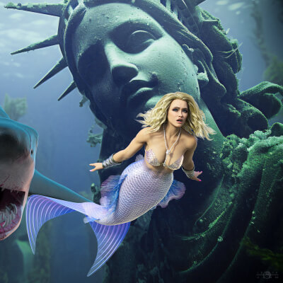 Shark Infested Waters 3D Wallpaper