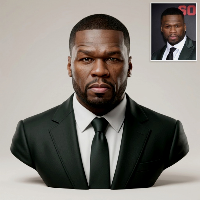 50 Cent 3D Printable Bust