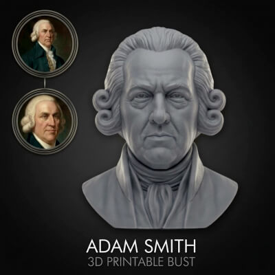 Adam Smith 3D Printable Bust