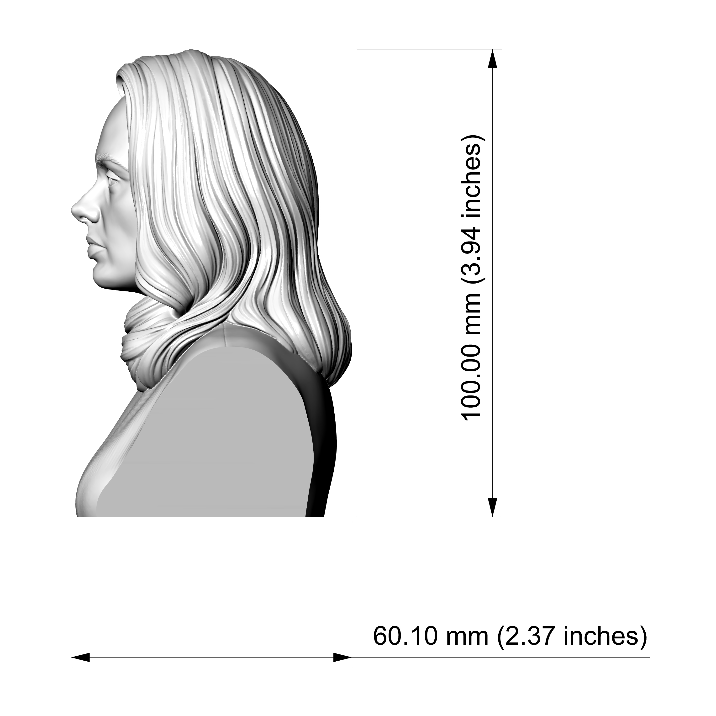 Adele 3D Printable Bust 3D Model