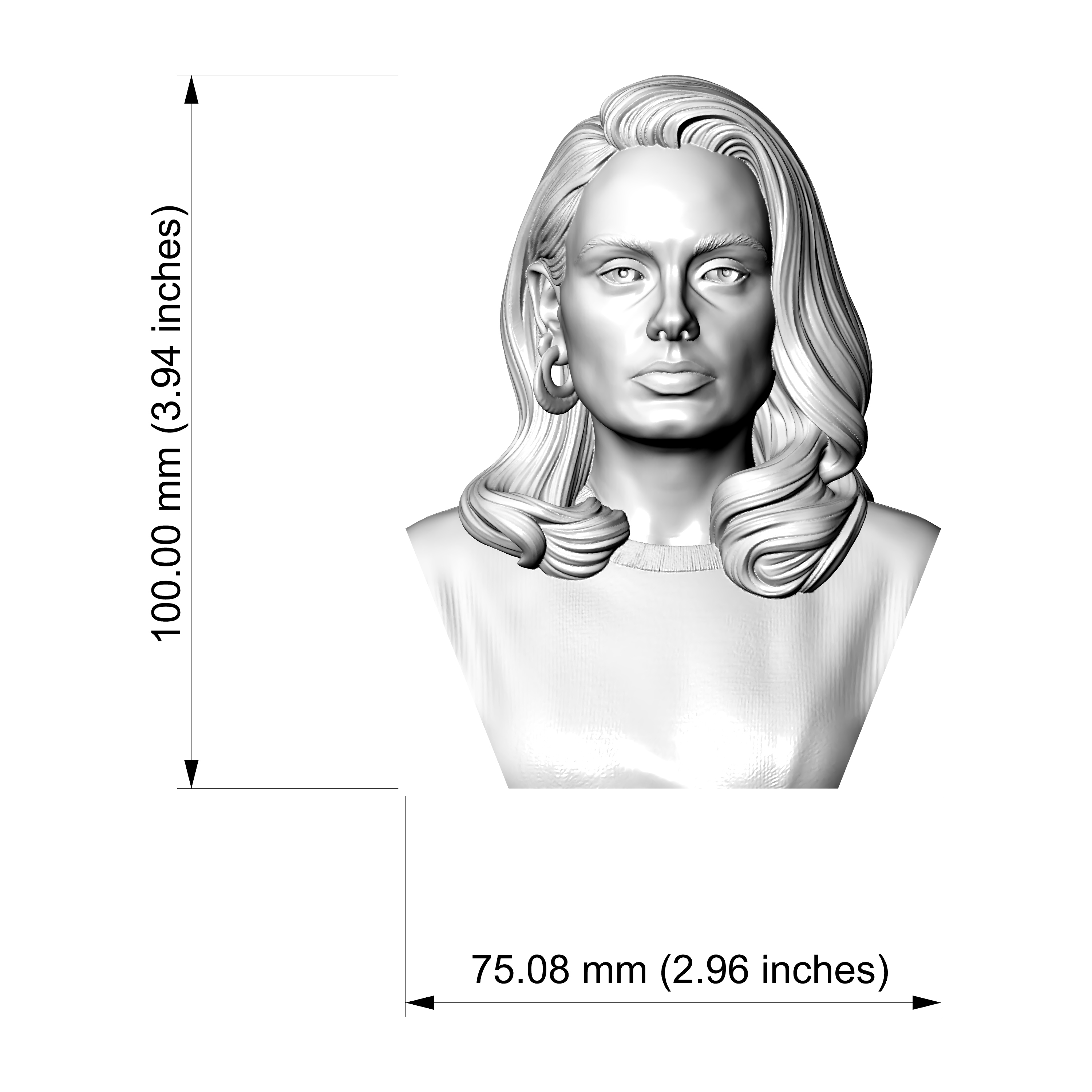 Adele 3D Printable Bust 3D Model