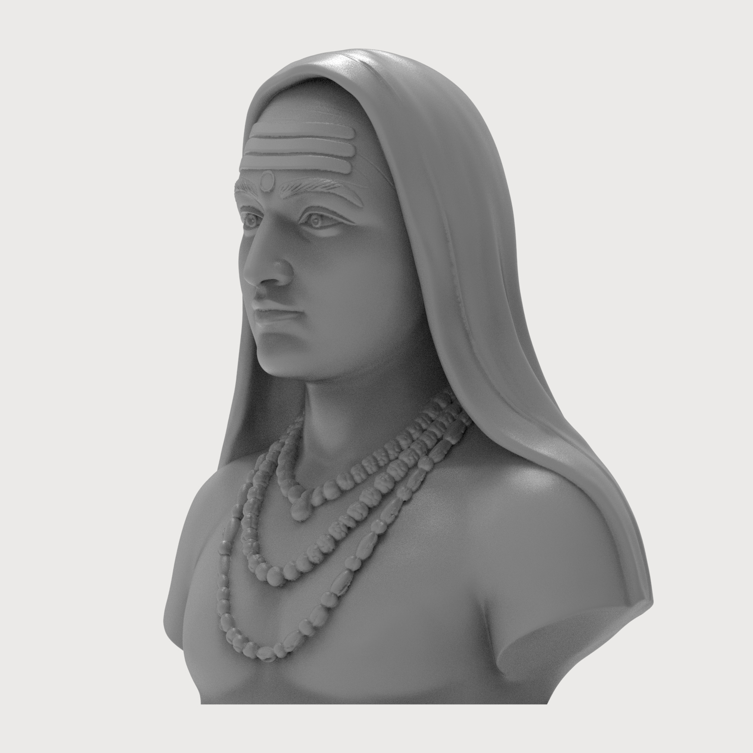 Adi Shankara Hindu Philosopher 3D Printable Bust 3D Model