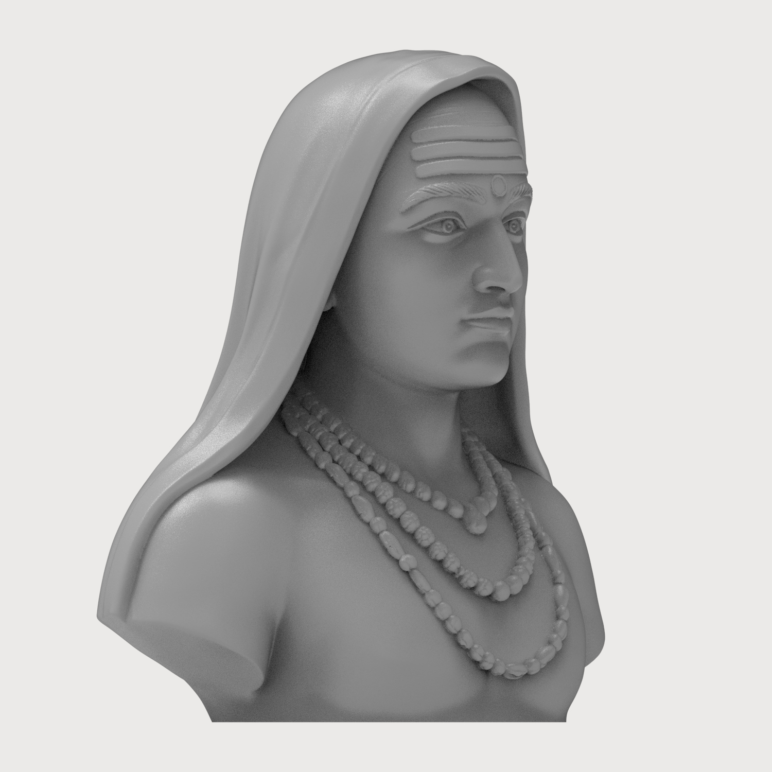 Adi Shankara Hindu Philosopher 3D Printable Bust 3D Model