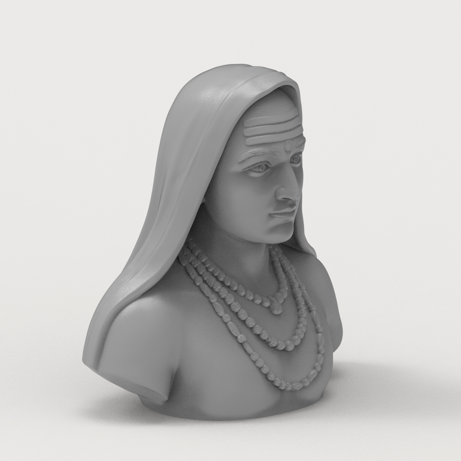 Adi Shankara Hindu Philosopher 3D Printable Bust 3D Model