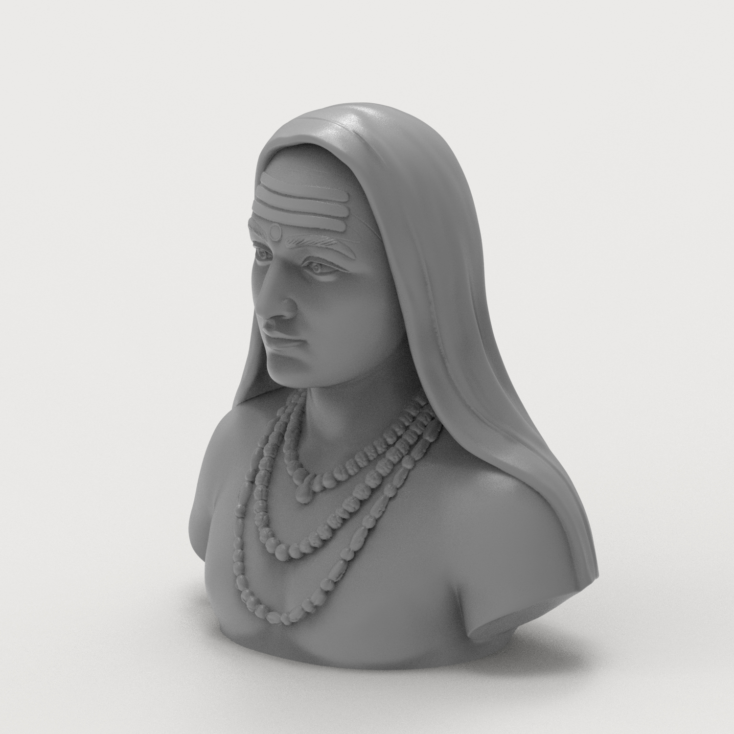 Adi Shankara Hindu Philosopher 3D Printable Bust 3D Model