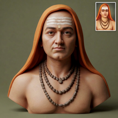 Adi Shankara Hindu Philosopher 3D Printable Bust
